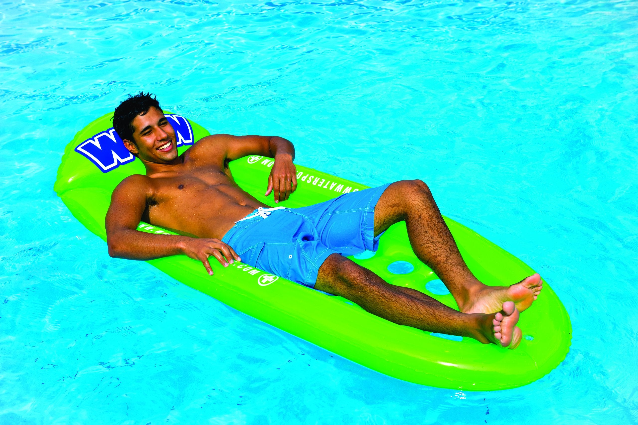 Inflatable Pool Float WOW Sports Green Lounger - Swimming Pool Lounge - Great Float Raft For Tanning
