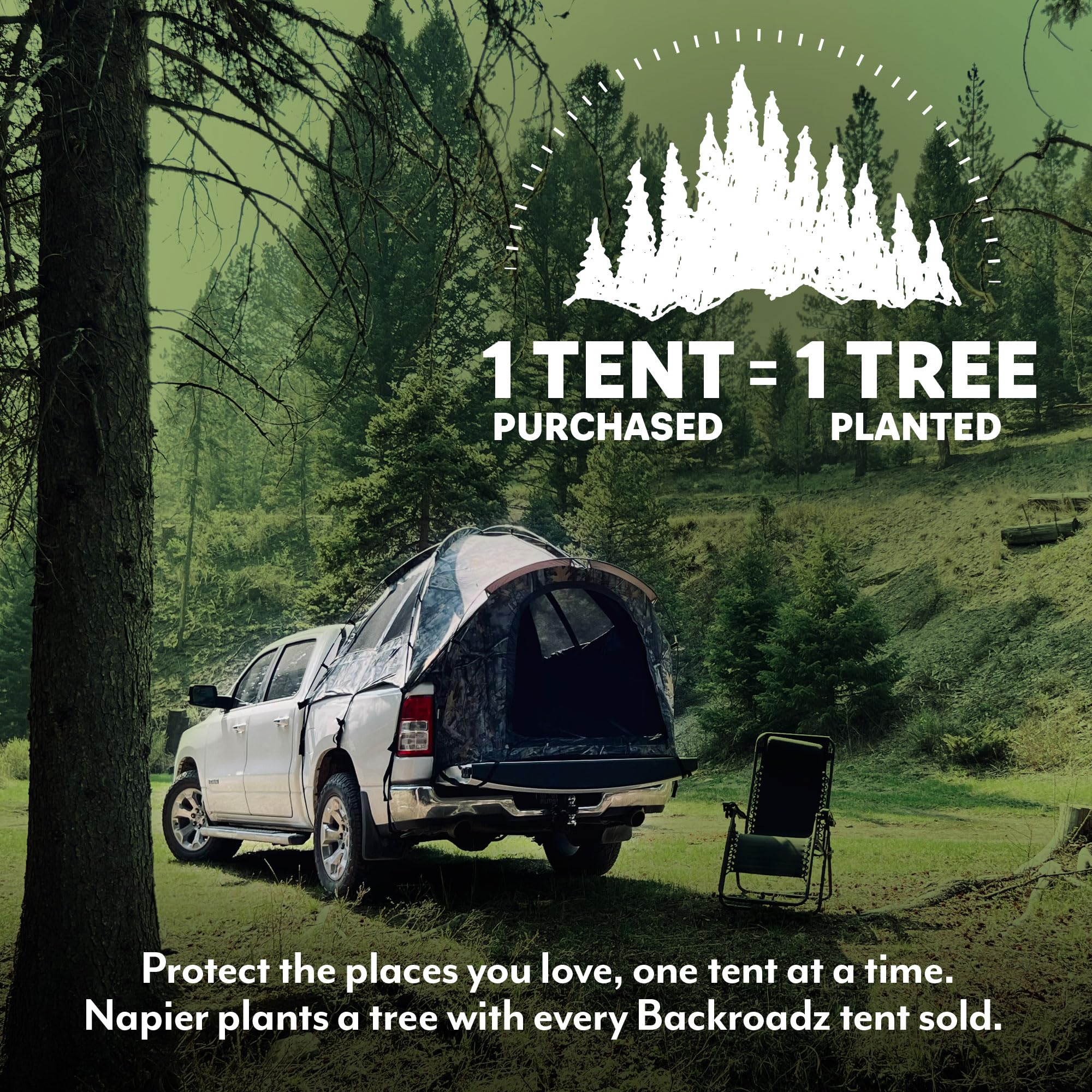 Backroadz Napier Camo Truck Tent | Pickup Truck Bed Camping Tent | Full Rainfly | Sturdy and Spacious 2-Person Tent | Easy 10-Minute Setup | Camouflage