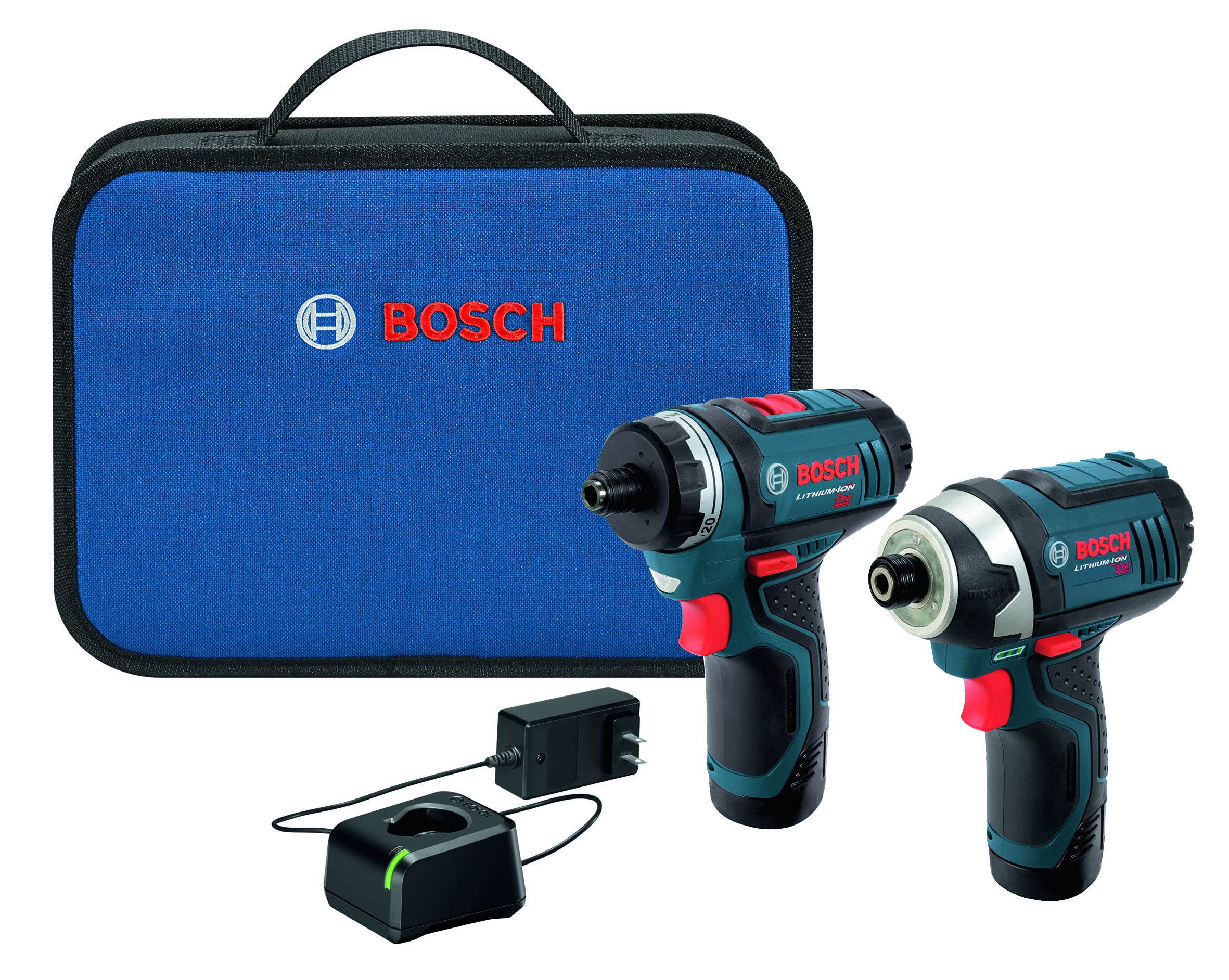 12V Max BOSCH Cordless 2-Tool Combo Kit with Two-Speed Pocket Driver, Impact Driver and (2) 2 Ah Batteries (CLPK27-120)