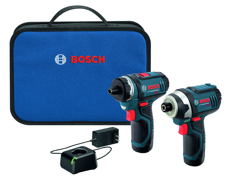 12V Max BOSCH Cordless 2-Tool Combo Kit with Two-Speed Pocket Driver, Impact Driver and (2) 2 Ah Batteries (CLPK27-120)
