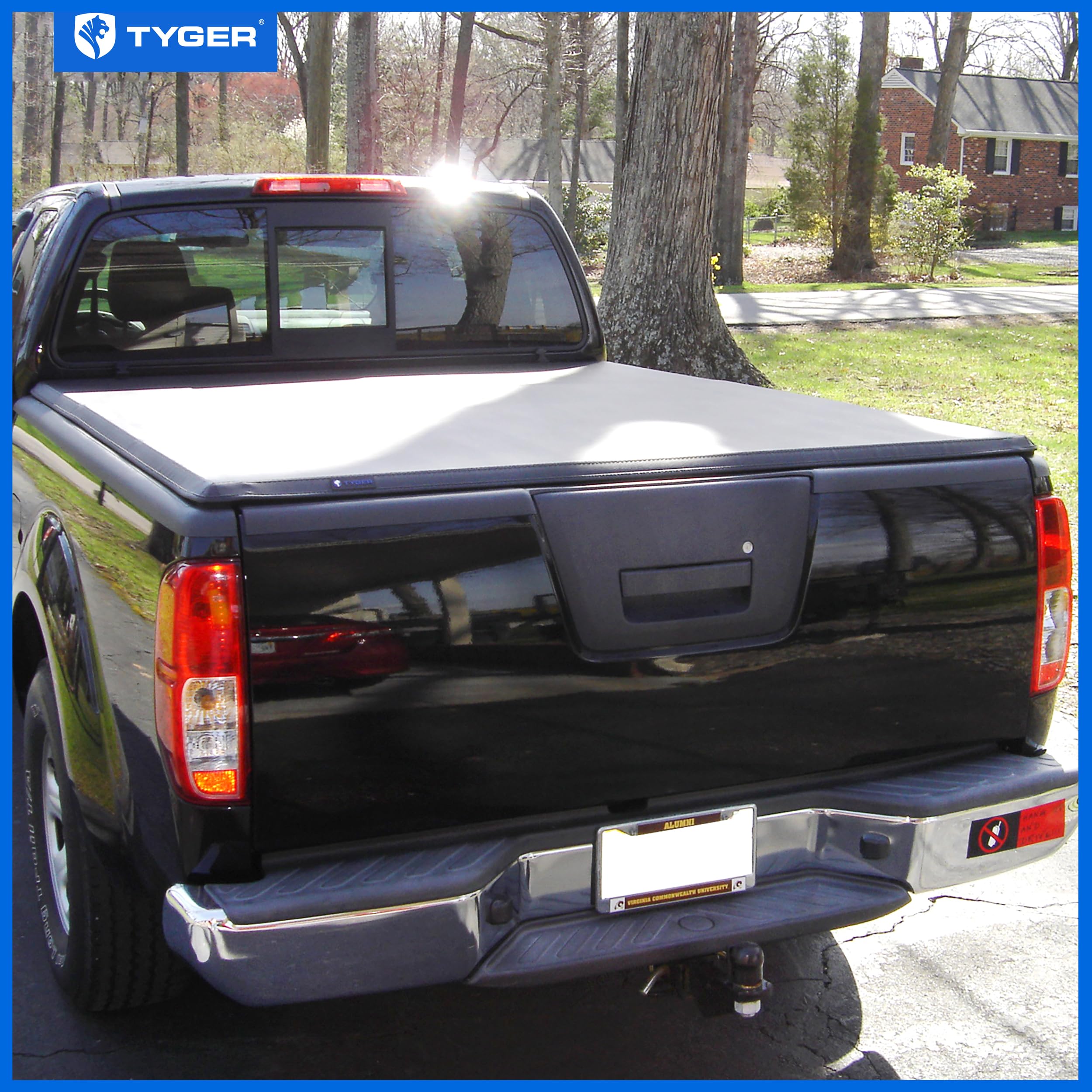 Tyger Auto T3 Soft Tri-fold Tonneau Cover Truck Bed Compatible with 2005-2021 Nissan Frontier; 2009-2012 Suzuki Equator | 6' (73") Bed | TG-BC3N1029, Black