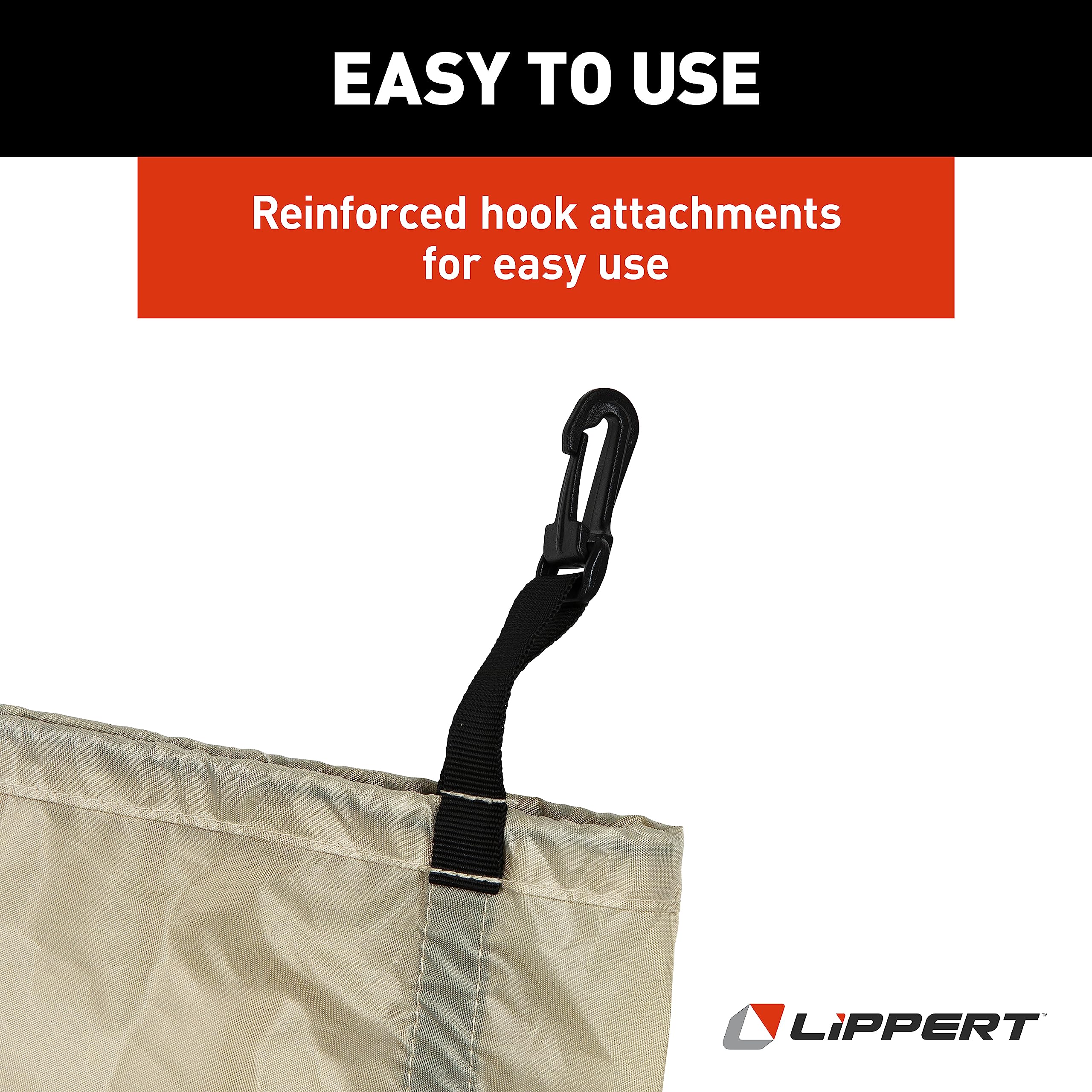 Lippert Sandbags for Stabilizing Picnic Popup Gazebo, Tents, Canopies, Shelters, 14-1/4" x 14-1/4" x 11" Durable Polyester 4-Pack, Plus Carrying Bag, Cinch Drawstring Closure - 2022120599