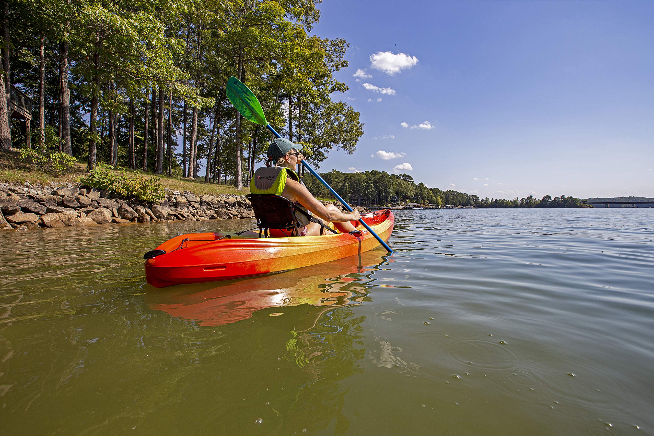 Perception 9.5 Tribe - Recreational Kayak Sit on Top - Large Rear Storage with Tie Downs - 9.5 ft - Sunset