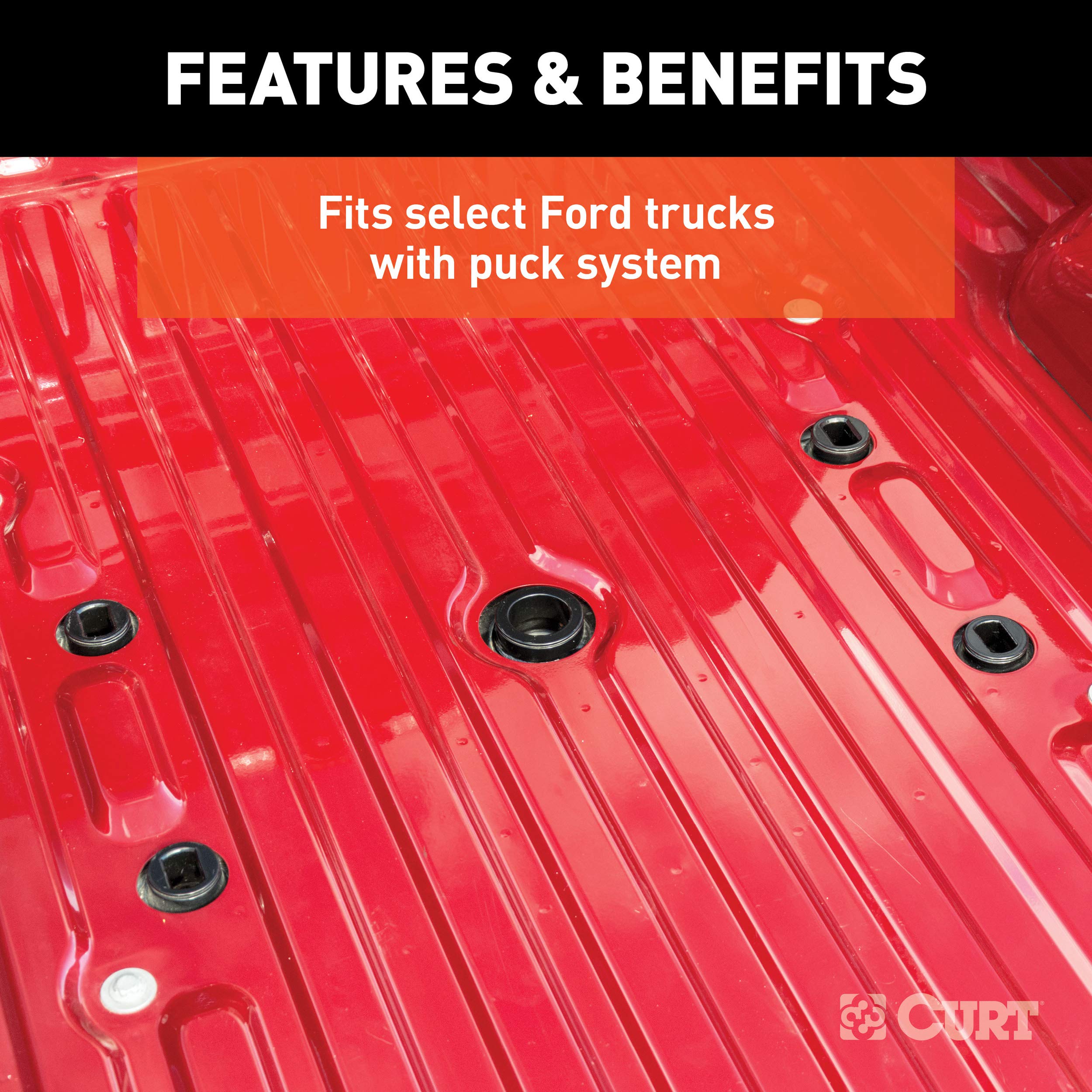 CURT 16027 Silverado Replacement, Sierra 2500, 3500, Ford F250, F350 Puck System 5th Wheel Adapter with Standard Rails, 25,000 lbs