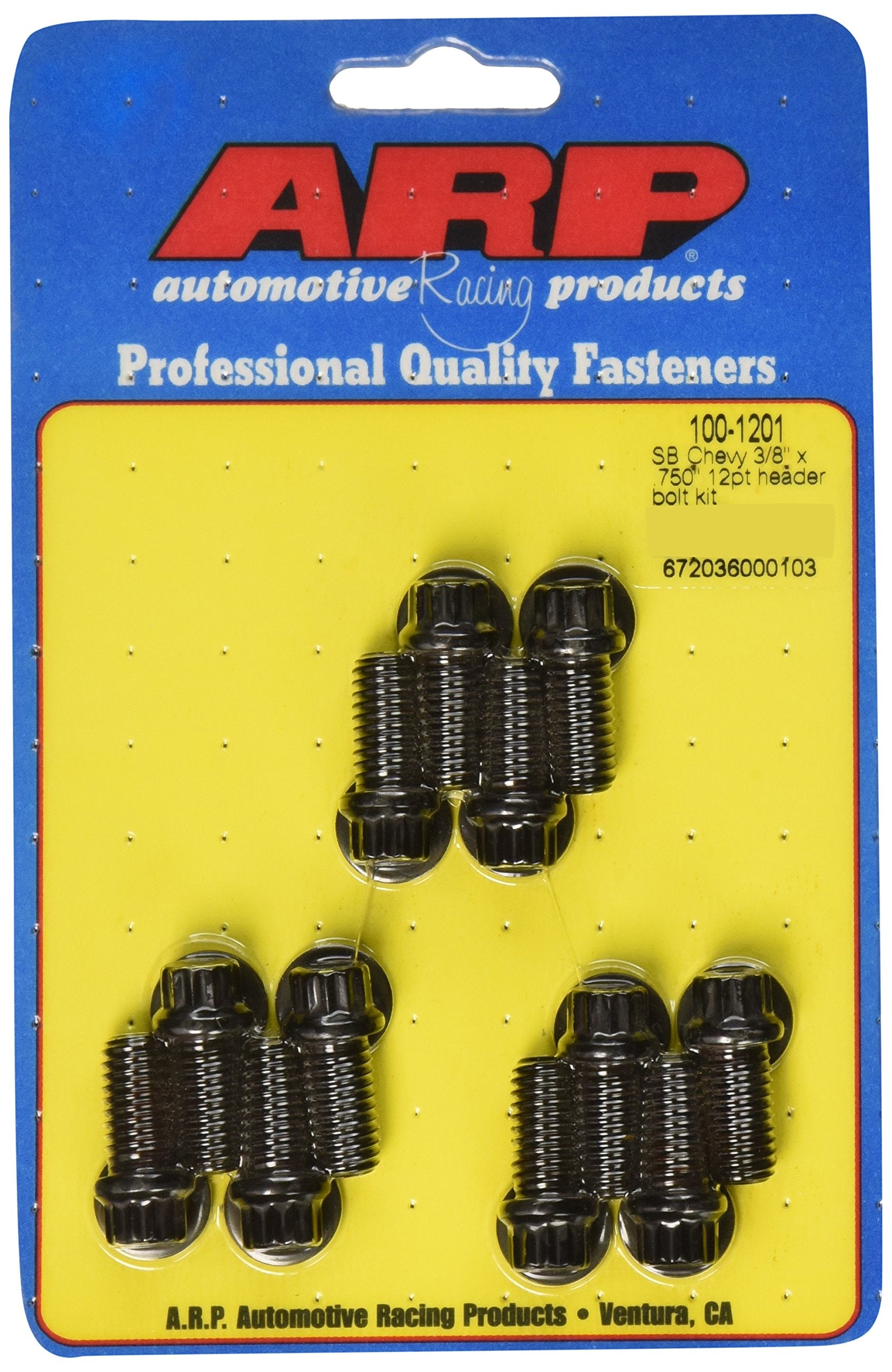 ARP 12-Point Black Oxide Header Bolts - Set of 12 1001201