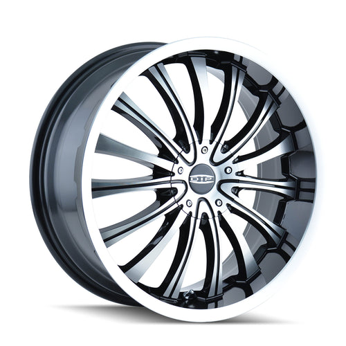 DIP D50 Wheel Black with Machined Face and Flange (20x8.5"/10x110mm)