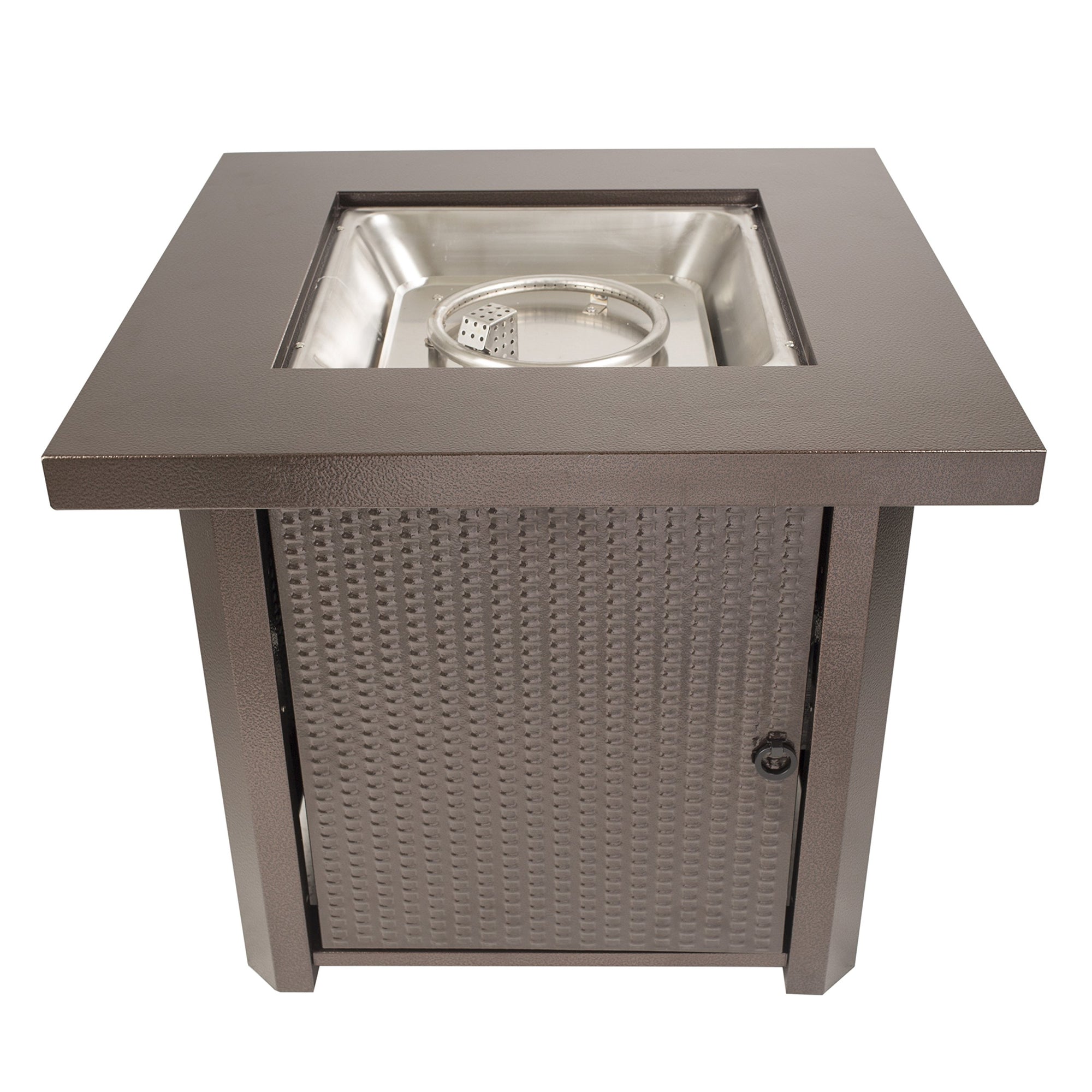 Wilmington Table Gas Fire Pit, Pleasant Hearth OFG321S Hammered Bronze