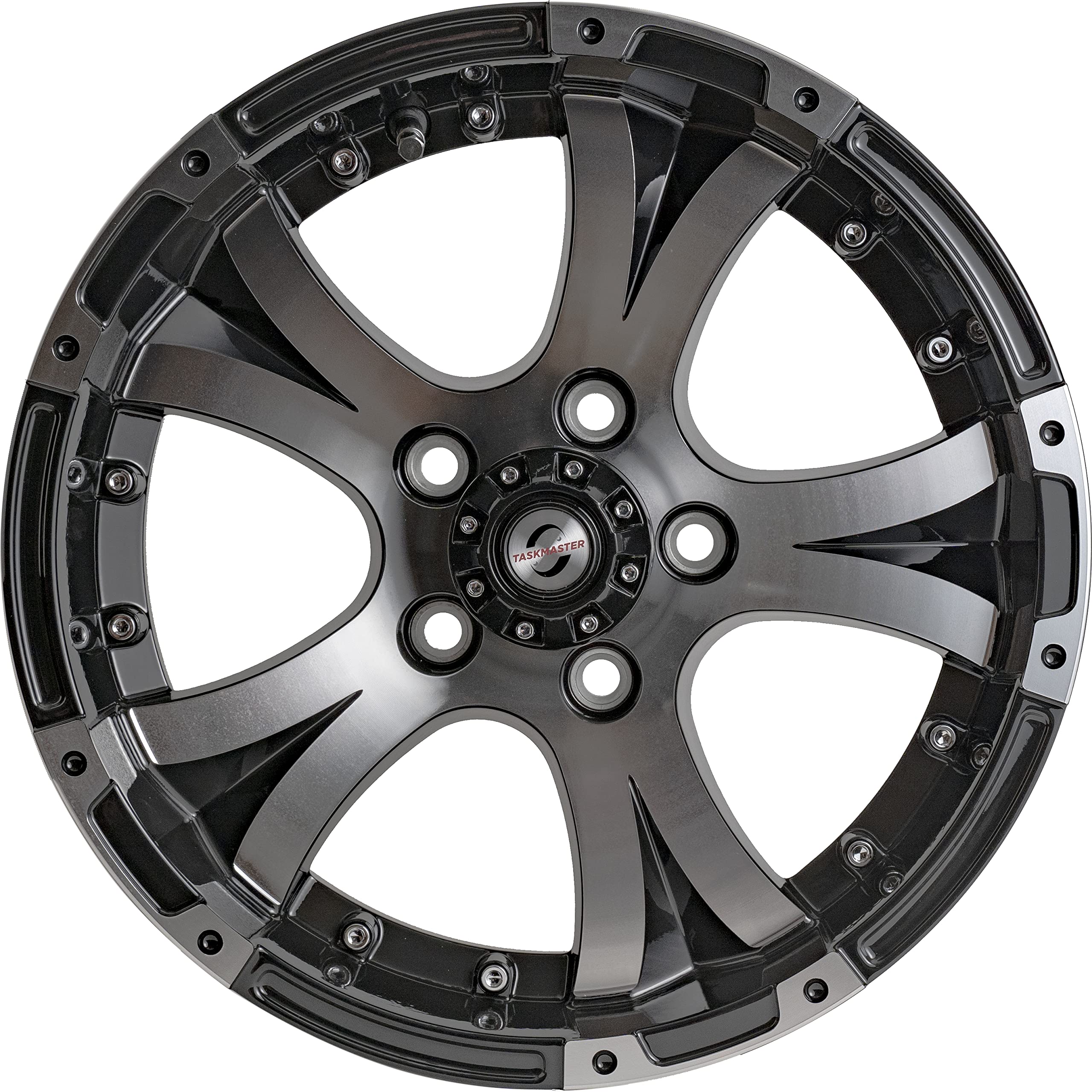 Viking™ Series Gloss Black Aluminum Machined Lip and Face Trailer Wheel with Black Cap - 15" x 5" 5 On 4.5-2150 LB Load Carrying Capacity - 0 Offset *Trailer Use Only