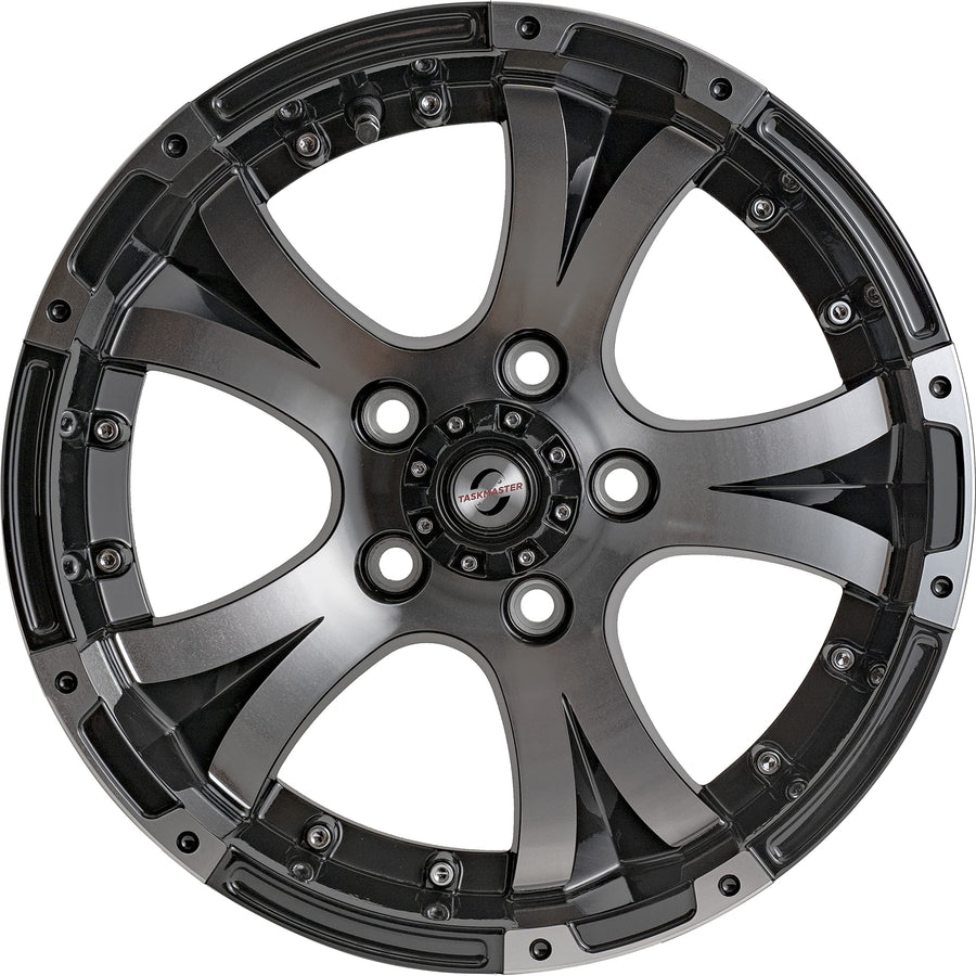 Viking™ Series Gloss Black Aluminum Machined Lip and Face Trailer Wheel with Black Cap - 15" x 5" 5 On 4.5-2150 LB Load Carrying Capacity - 0 Offset *Trailer Use Only