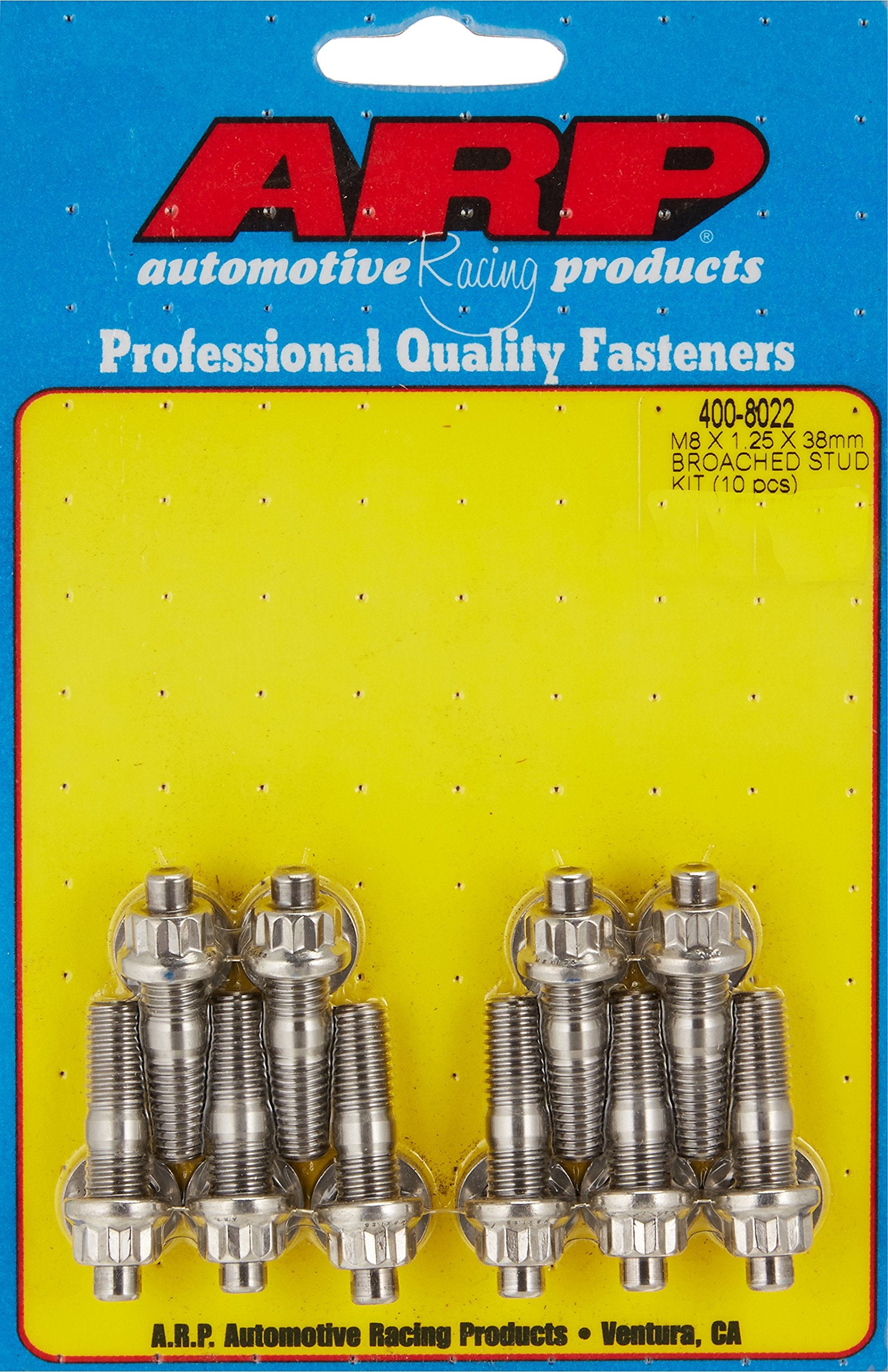 ARP 400-8022 Stainless Steel M8 x 1.25 x 38mm Stud Kit - 10 Piece