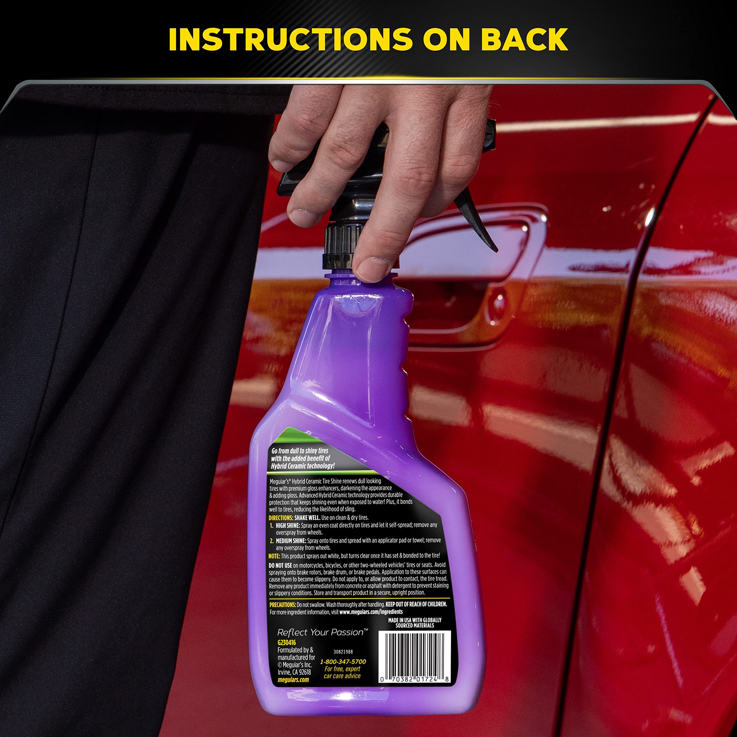 Hybrid Ceramic Tire Shine Meguiar's - Long-Lasting Shine That's Durable & Water-Resistant Hybrid Ceramic Technology - 16 Oz Spray