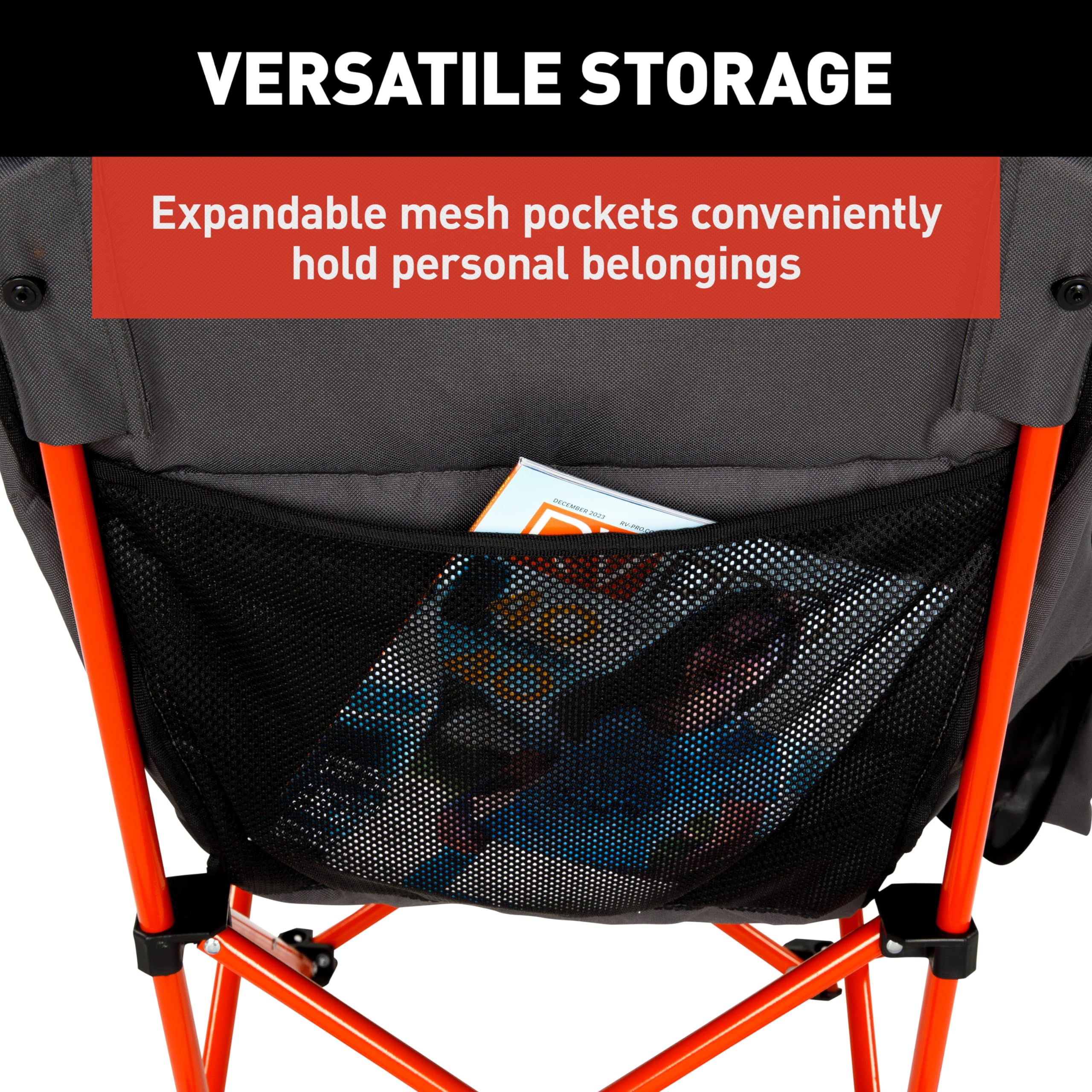 Lippert 3-Piece Baja Overlanding Chair & Table Set, 600-Denier Polyester Folding Chairs, Dual Cupholders, Innovative Scoop for Ultimate Comfort, Fold-up Convenience - 2023053719