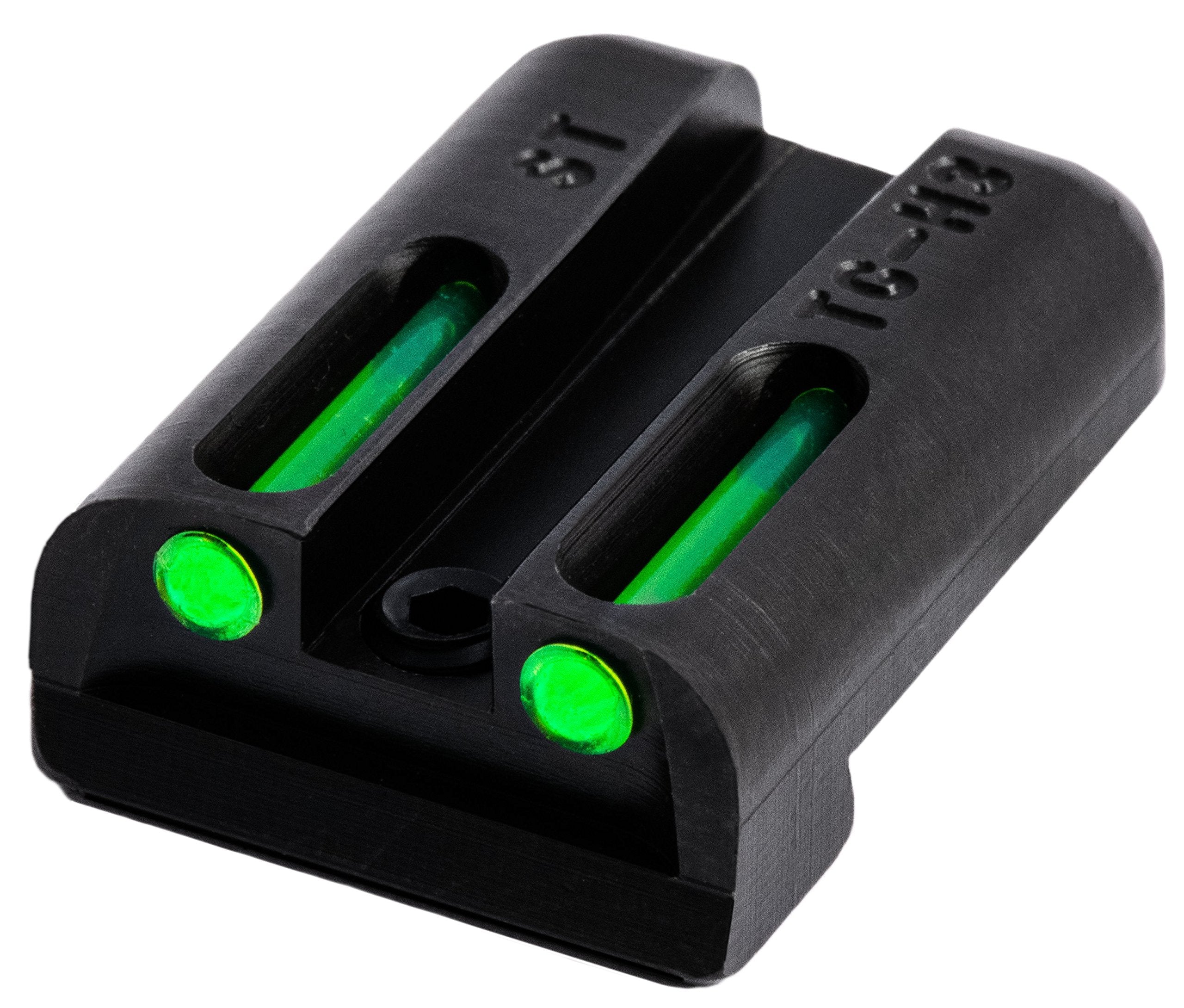 TFO TRUGLO Tritium & Fiber-Optic Handgun Sight | Durable Compact High-Visible Green Front & Green Rear Night Sight Set, Compatible with #8 Sig Sauer Front / #8 Rear