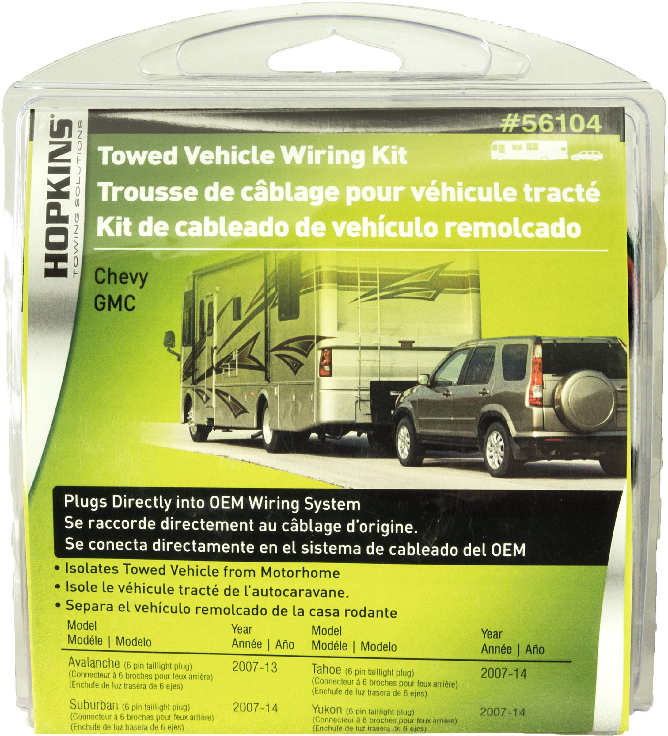 Plug-In Hopkins Towing Solutions 56104 Simple Towed Vehicle Wiring Kit