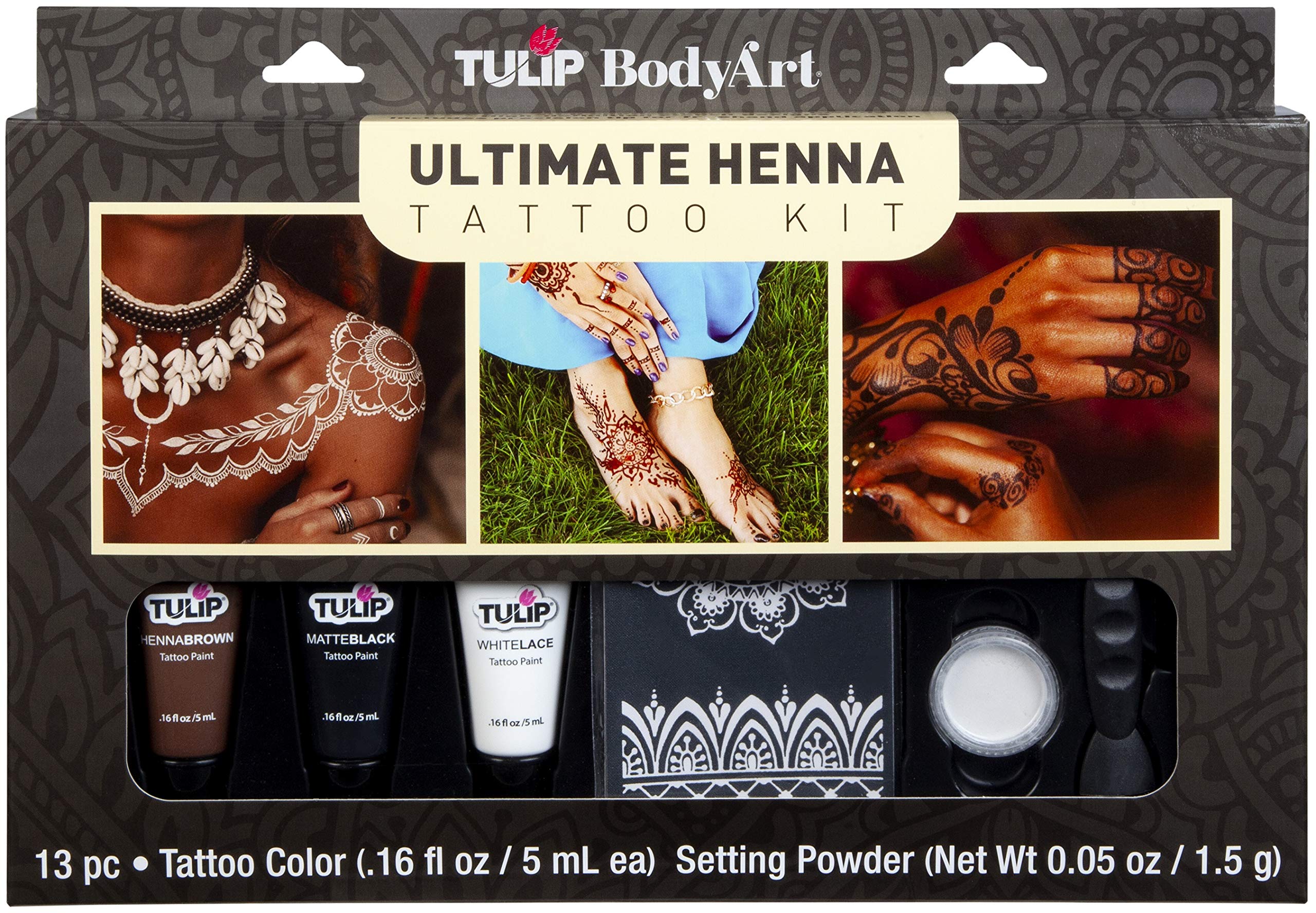 Ultimate Henna Tattoo Kit, Tulip Body Art, Temporary Tattoos, Body Art Stencils