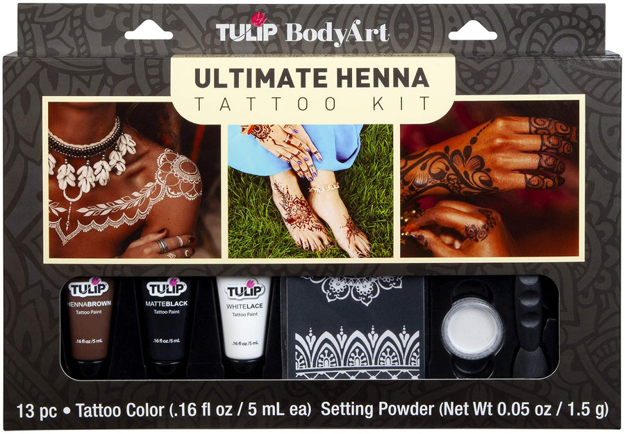 Ultimate Henna Tattoo Kit, Tulip Body Art, Temporary Tattoos, Body Art Stencils