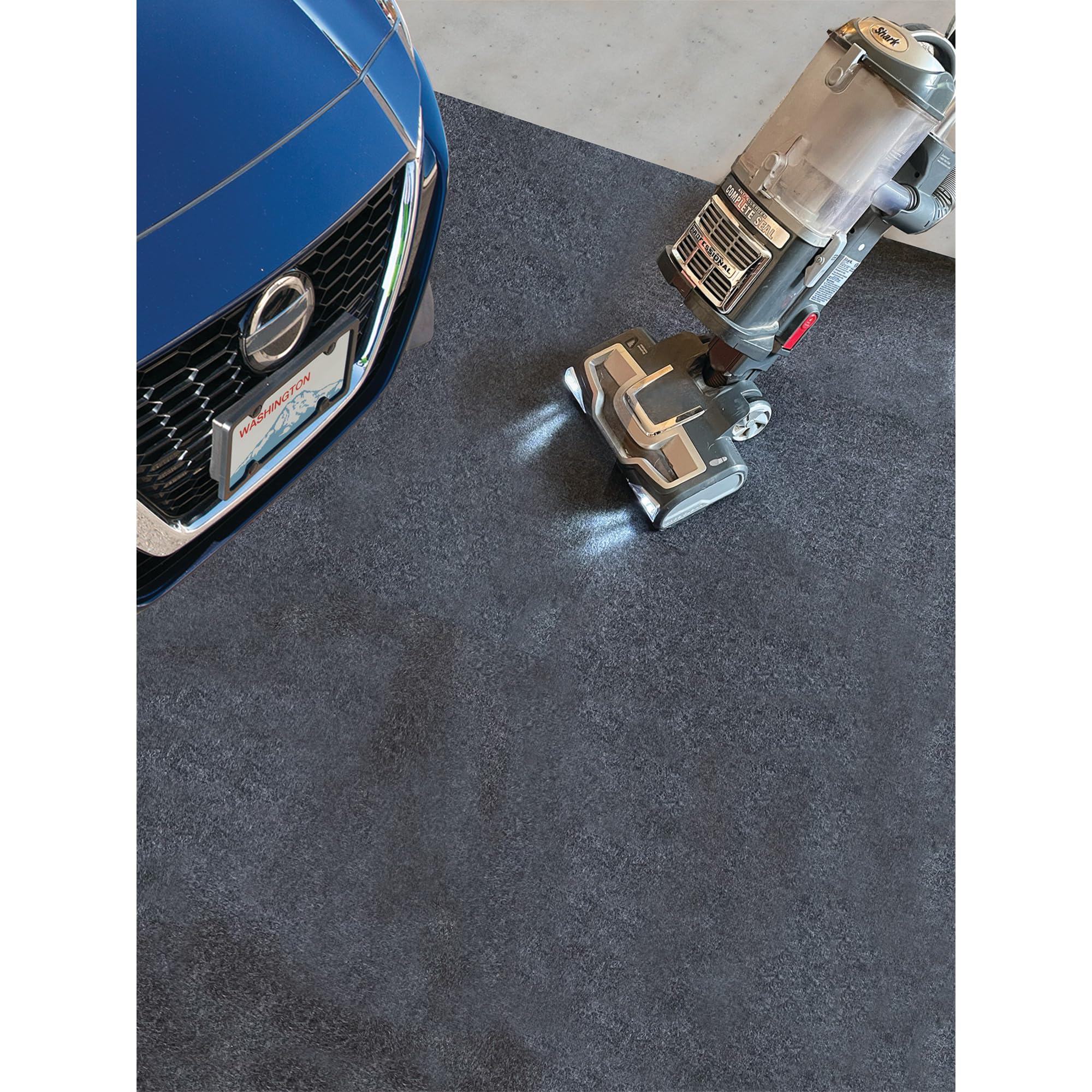 W88801 Performance Tool 9 by 2.4 Feet Premium Absorbent Garage Floor Mat for Under Car, Protects Garage Floor from Spills, Drips, Splashes and Stains. Durable, Reusable, Waterproof Rubber Parking Mats