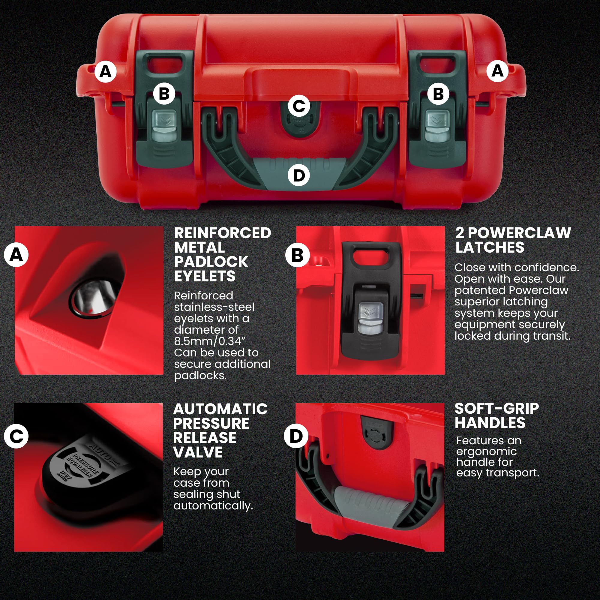 NANUK Waterproof 915 First Aid Box Empty – Durable, Medical First Aid Organizer Case, IP67-Rated, Dustproof, Impact-Resistant, and Floats (13.8" x 9.3" x 6.2") – Red