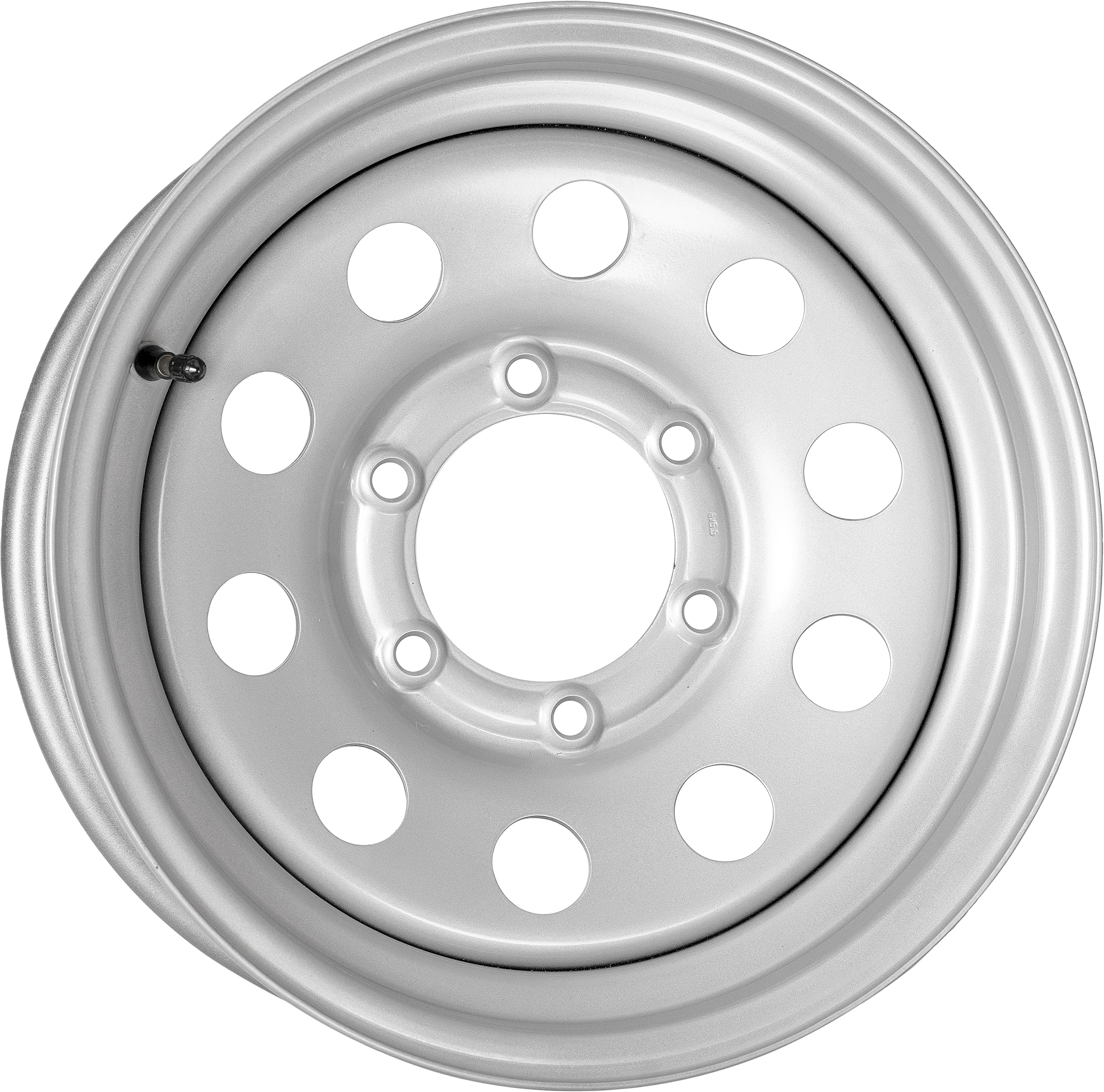 Trailer Wheel Silver Steel with Valve Stem - 15"x6" 6 on 5.5 4.25" CB Updated SKU : WS-15060655-SM-14777-BX