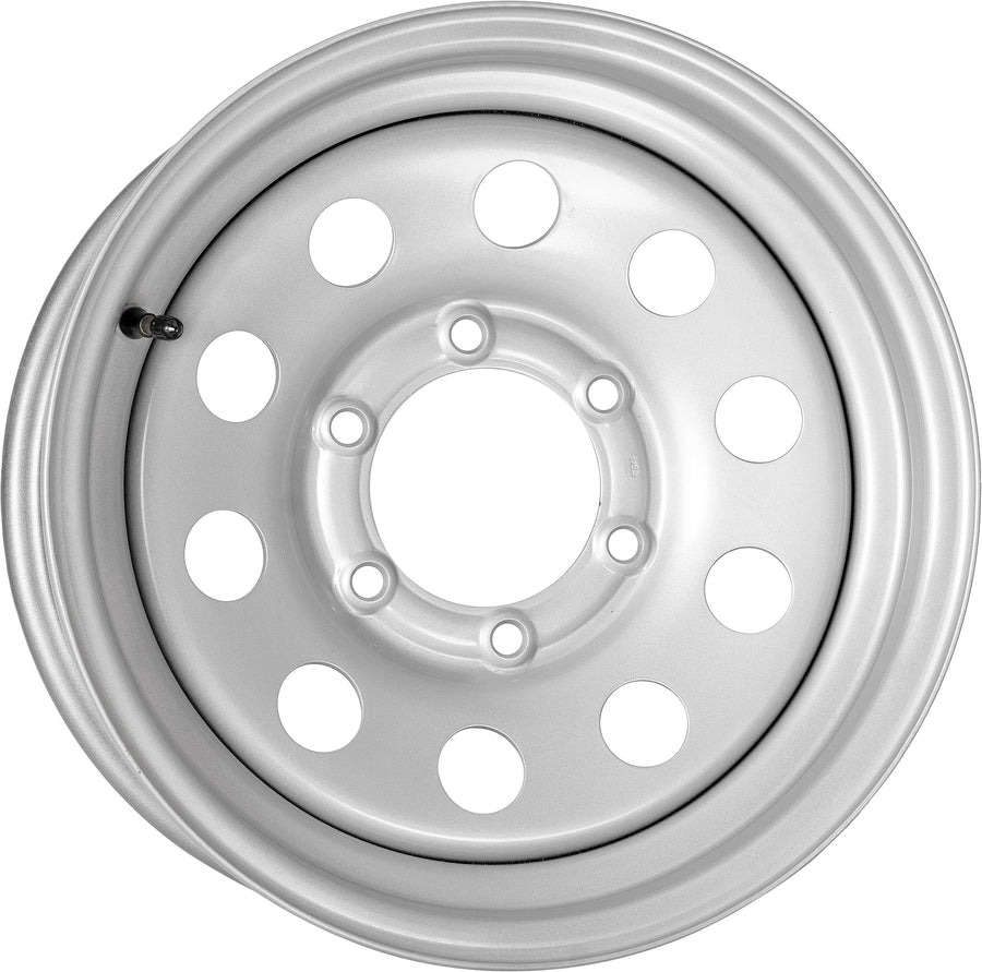 Trailer Wheel Silver Steel with Valve Stem - 15"x6" 6 on 5.5 4.25" CB Updated SKU : WS-15060655-SM-14777-BX