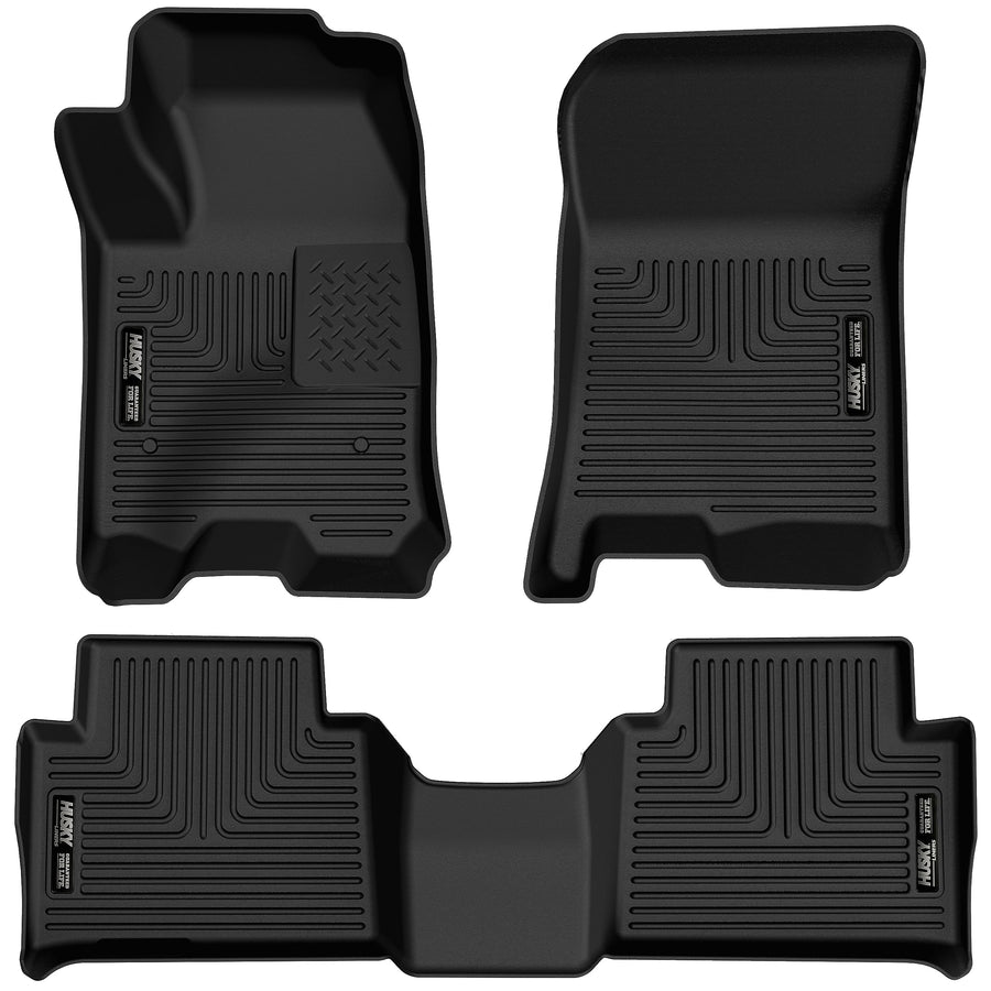 Husky Liners Floor Mats Weatherbeater | Fits 2024 - 2025 Chevrolet Colorado & GMC Canyon Crew Cab | Front & 2nd Row, 3-pc Black - 99221