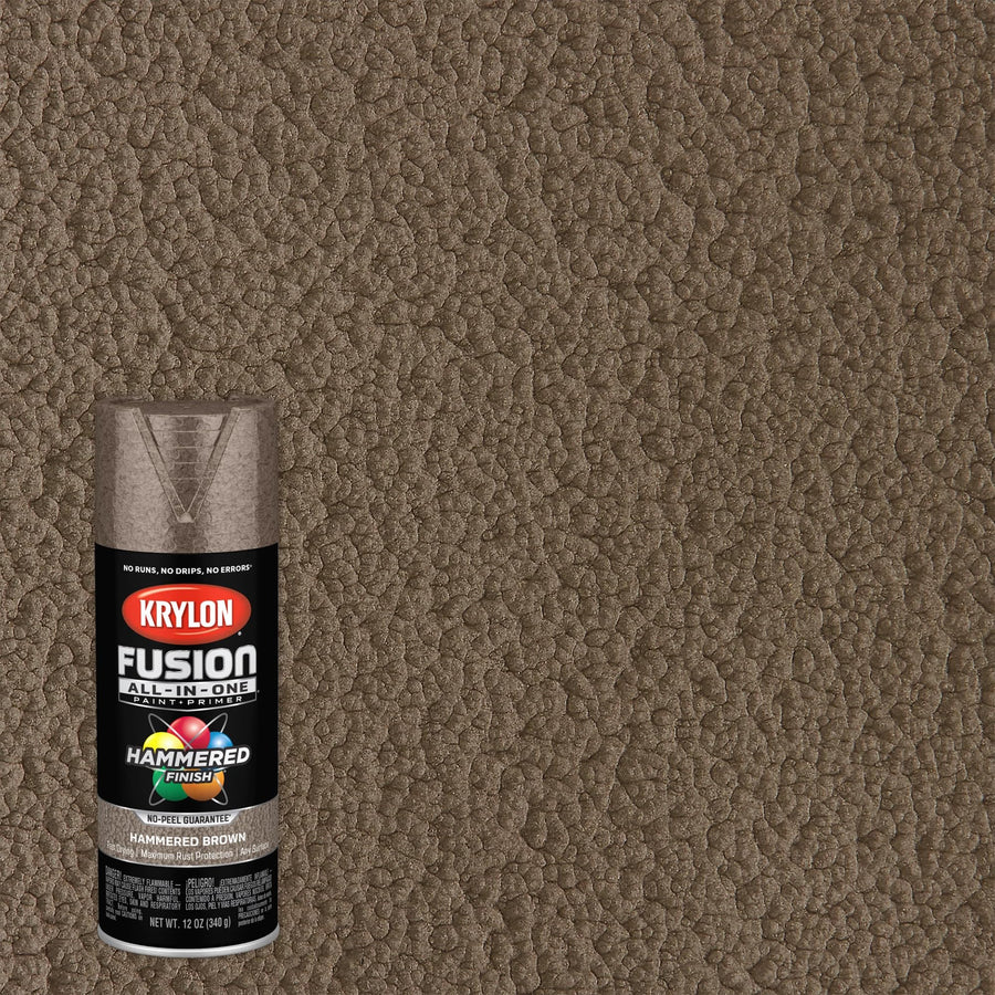 Krylon All-In-One Adhesive Hammered Finish Spray Paint for Indoor/Outdoor Use, 12 oz, Brown