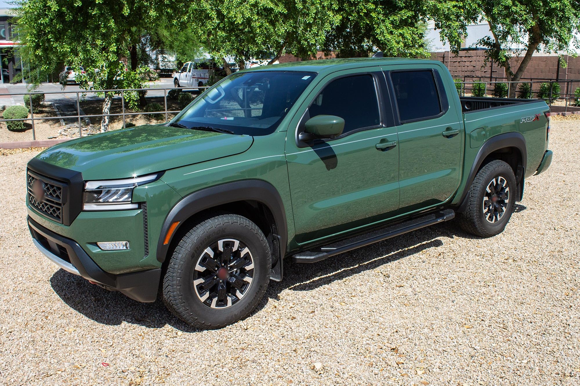 Running Boards Raptor Series Steps 5in Treadsteps Black Aluminum Compatible with 05-26 Frontier Crew Cab