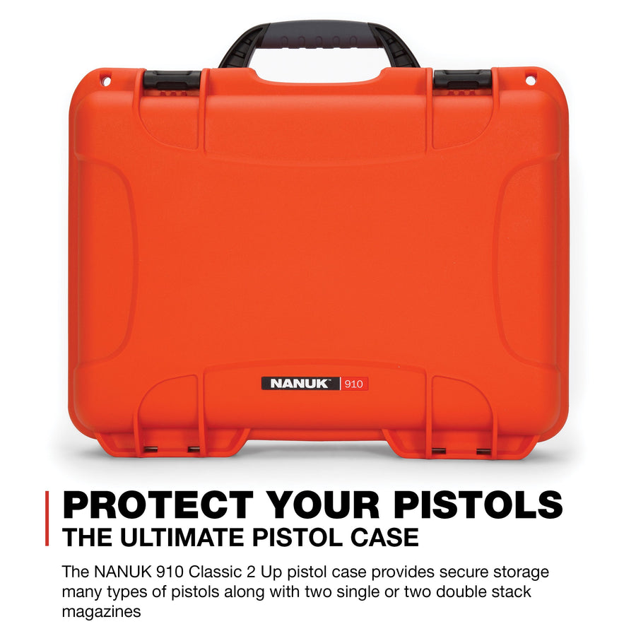 2UP Nanuk 910 Waterproof Classic Pistol Hard Case - Orange