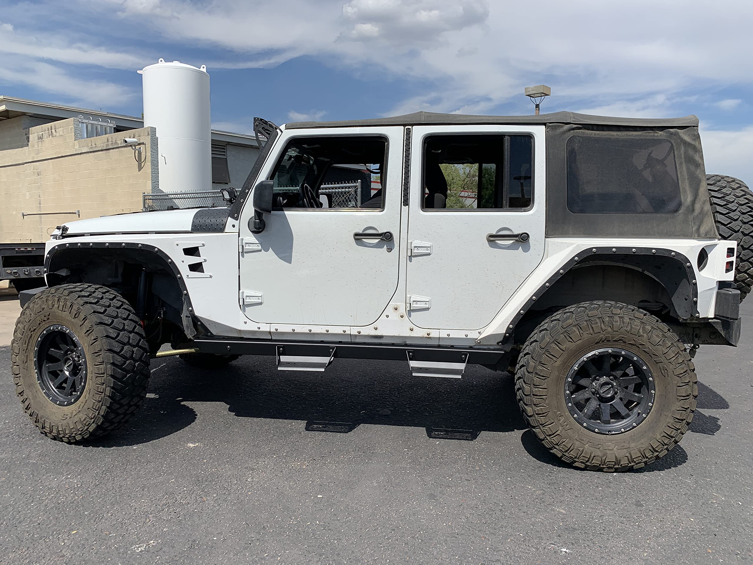 ICI Side Steps Aluminum Compatible with 2007-2018 Jeep Wrangler JK 4-Door: Alumilite Step Rails