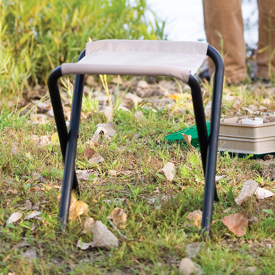 Coleman Folding Rambler II Stool, Compact Portable Seat Supports up to 225lbs & Footrest