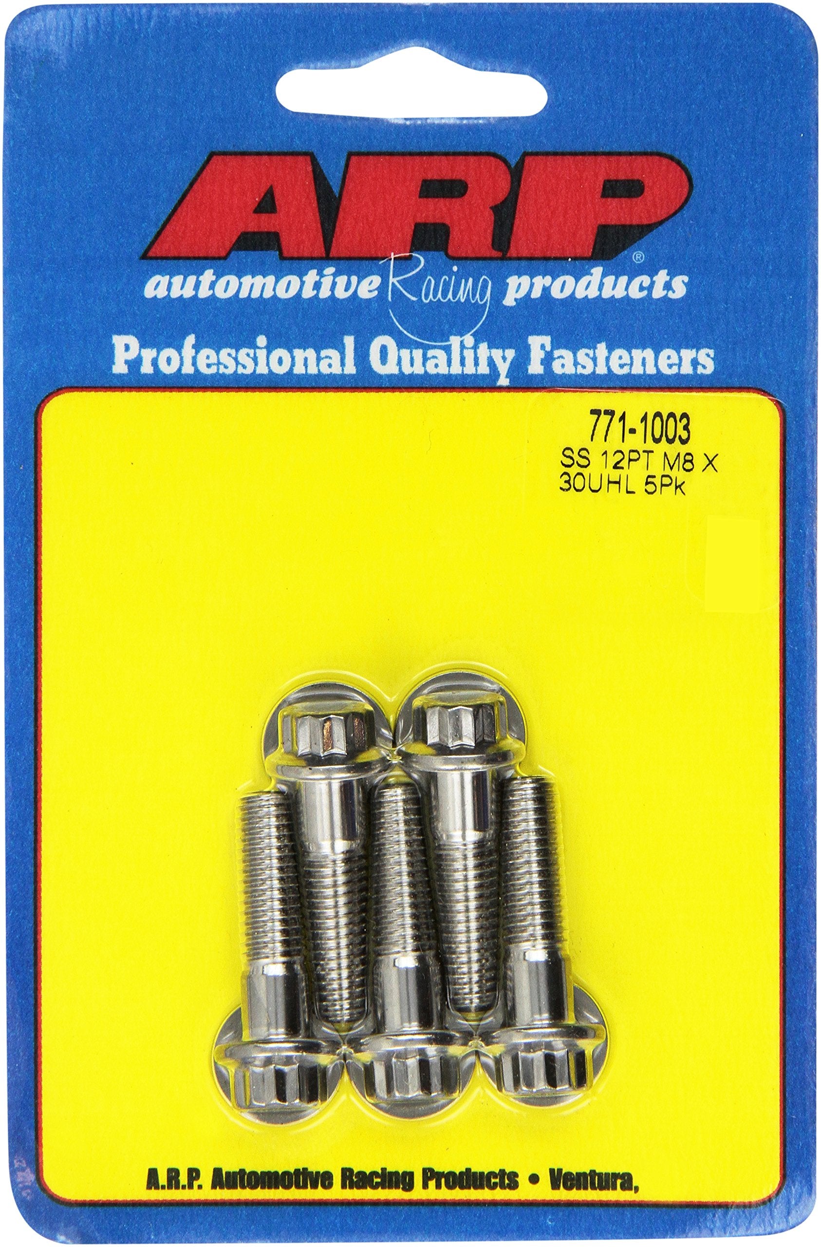 M8 x 1.25 x 30 12pt SS Bolts ARP (771-1003) (5/pkg)