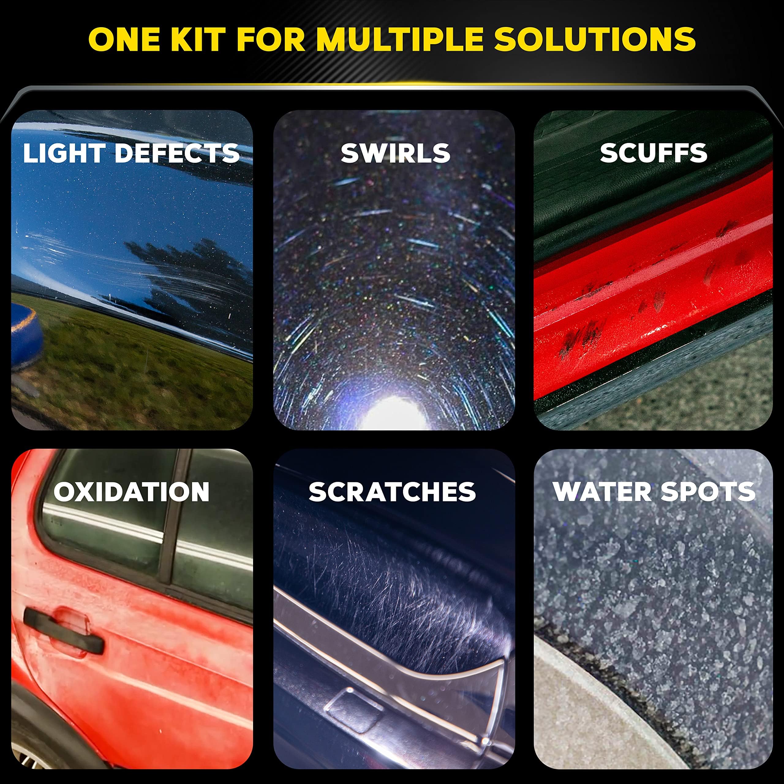 Meguiar's 5" DA Microfiber Correction System Starter Kit, Complete Paint Correction Kit with Cutting Discs, Backing Plate, Correction Compound, Finishing Wax, and More