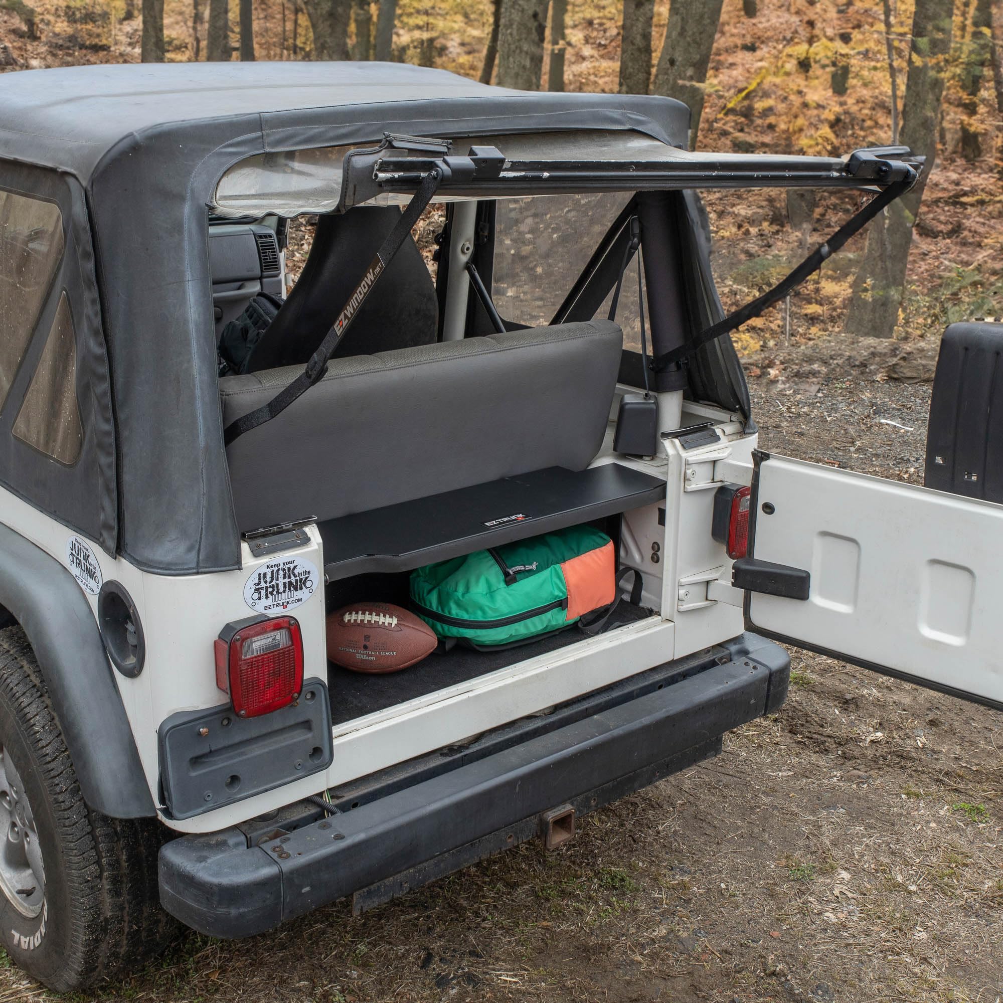 Folding Security Trunk/Storage Box EZTrunk for TJ 1997-2006 by EZ4X4 Patented & Patent Pending