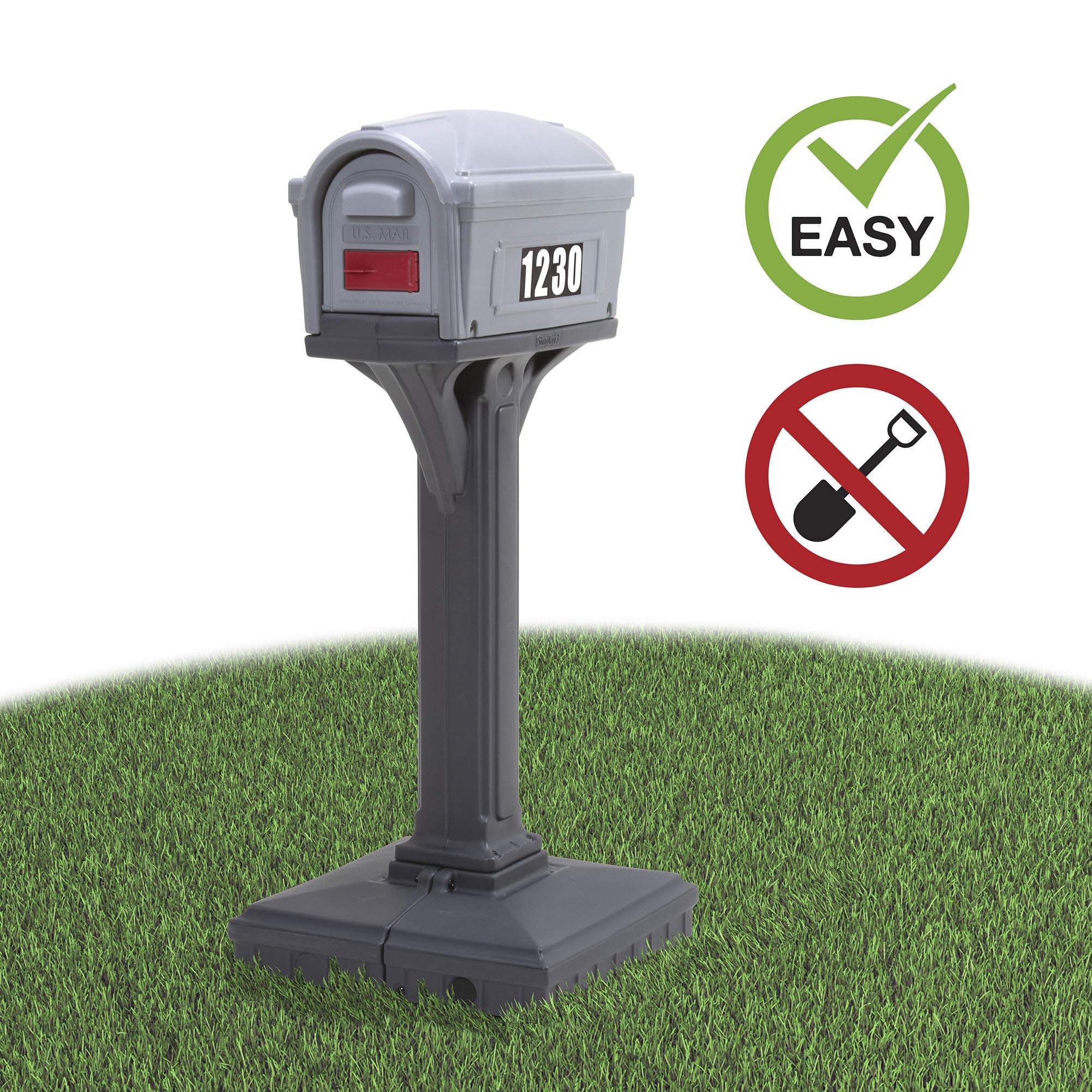 Easy Up Simplay3 Dig-Free Classic Mailbox (Steel Gray/Charcoal)