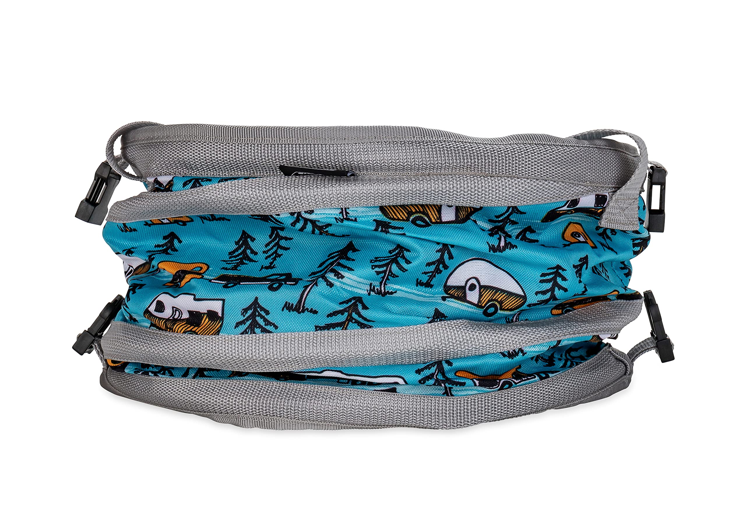 Camco Pop-Up Soft Cooler Life is Better at The Campsite - Features a Water-Resistant Interior, Built-in Bottle Opener, and RV Sketch Design - Holds Up to a 12-Pack of Bottled or Canned Drinks (53417)