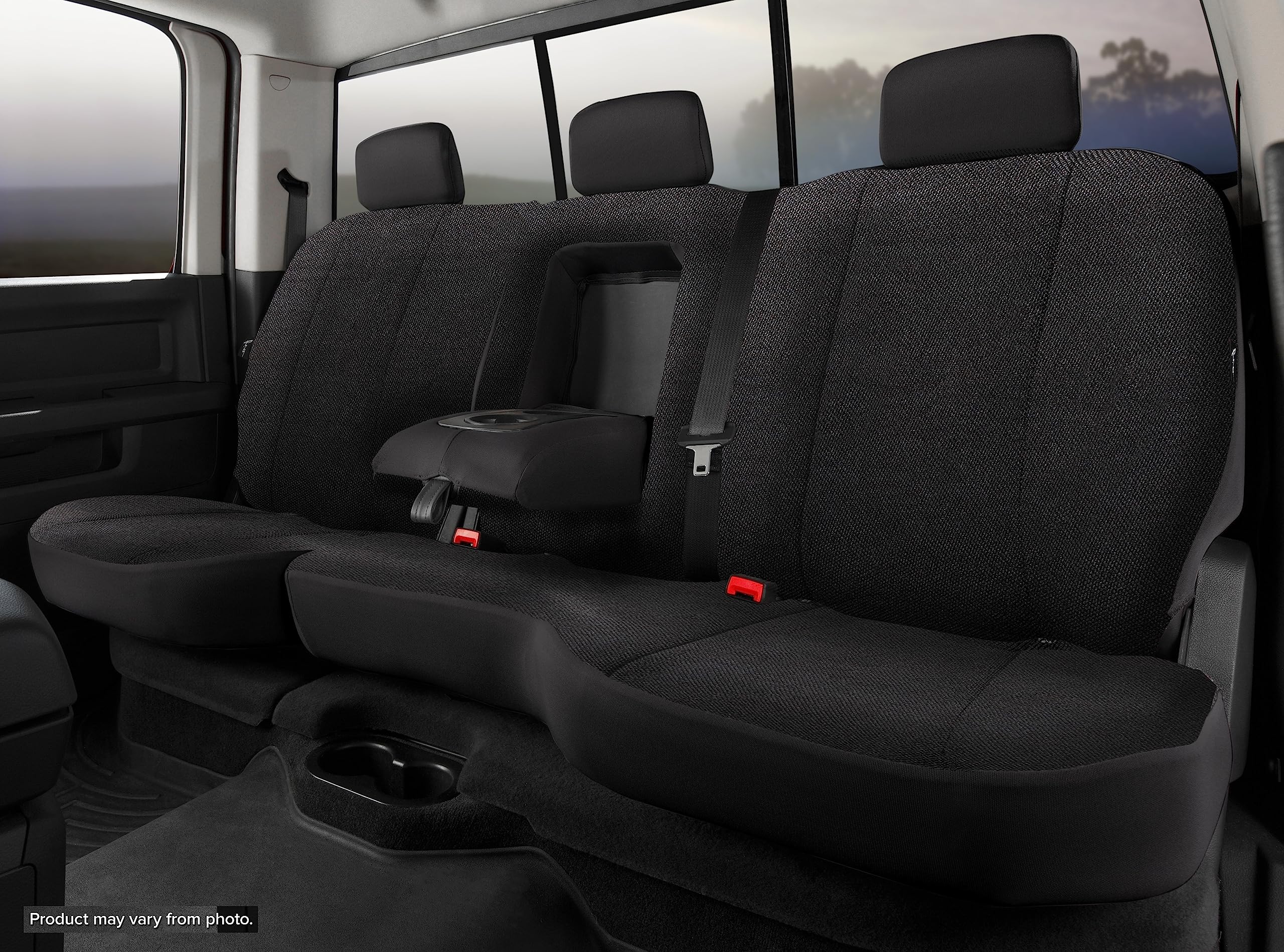 Fia Custom Fit TRS45-30 Black Rear Seat Cover Split Cushion 60/40 - Saddle Blanket (Solid Black)