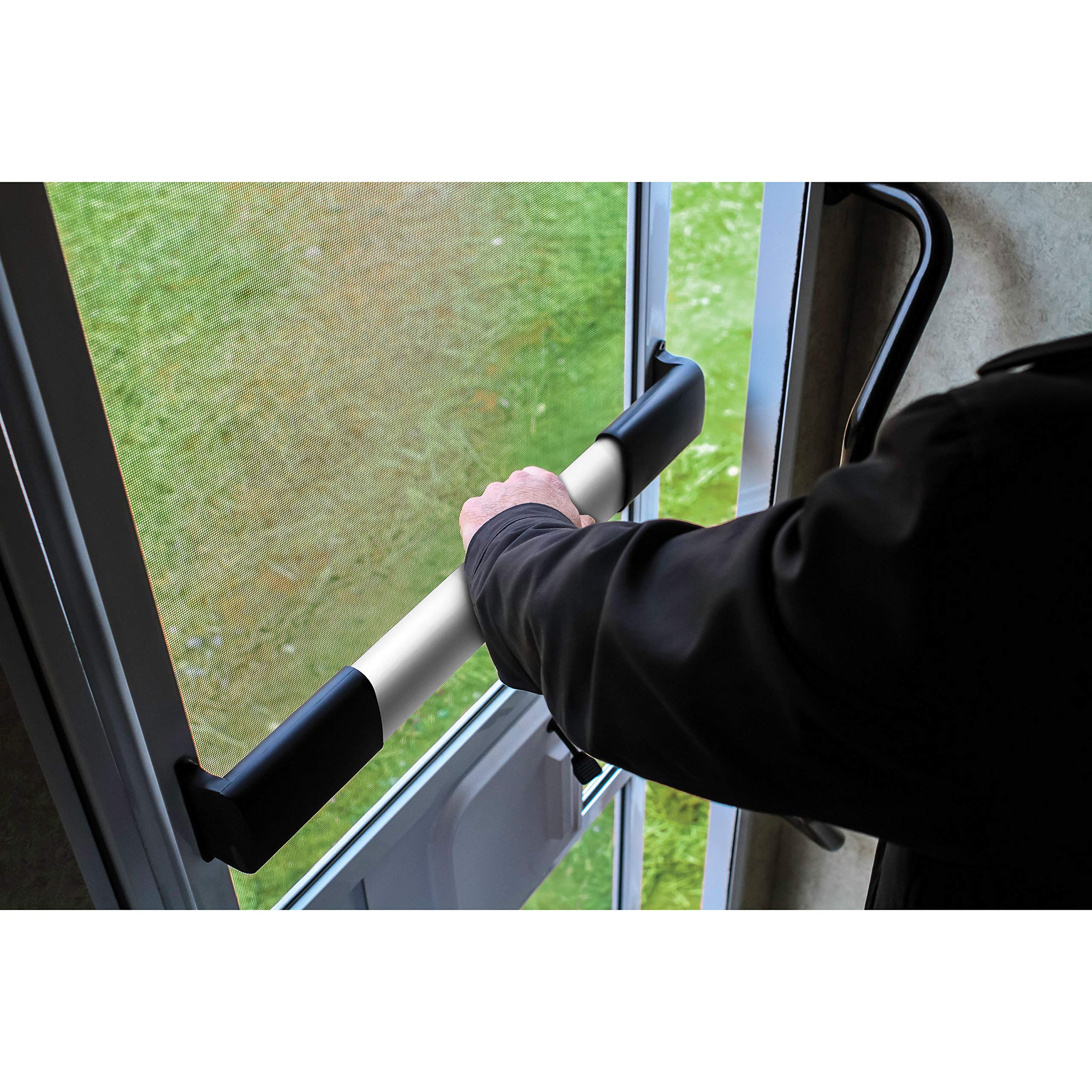 Camco Cross Bar Screen Door Handle - Allows for Easier Exit and Protection RV Screen Doors with Sturdy and Secure Grip - Wider Width (42188)