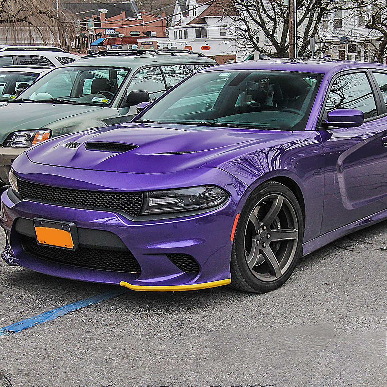 Front Lip Protectors Spec-D Tuning Flippers Splitter Compatible with Dodge Charger SRT Scat 2015-2019