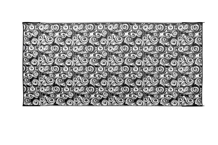 Reversible Camco RV Awning and Outdoor Mat | Ideal Accessory for RVing, Camping, Picnicking, Sporting Events, and More | 8-feet by 16-feet | Charcoal and White (42843)