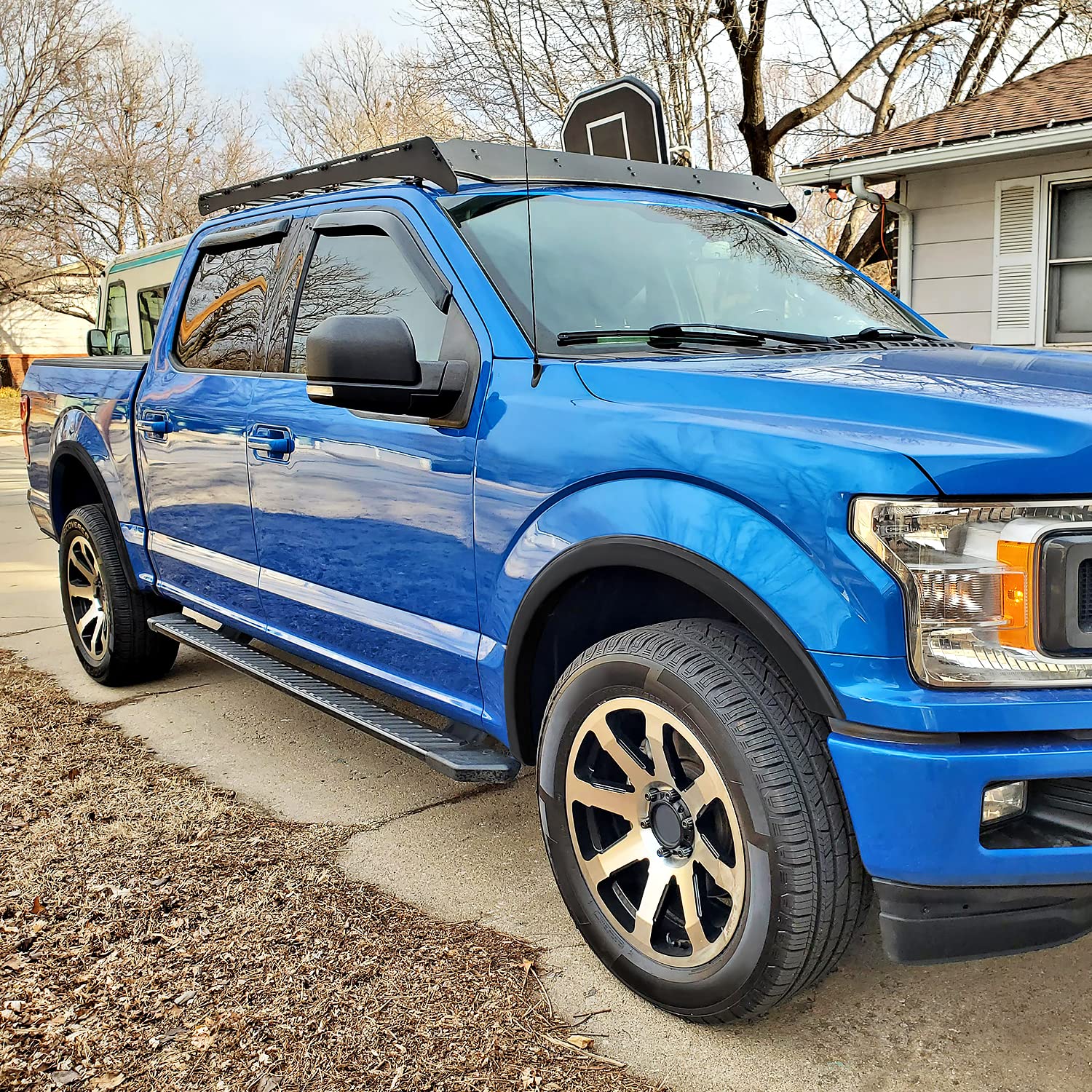 4PC Spec-D Tuning Front + Rear Factory Style Fender Flares Compatible with 2018-2020 Ford F150 F-150