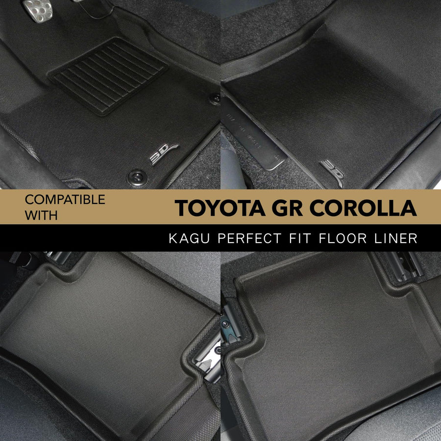 Kagu Floor Mat 3D MAXpider Custom Fit (Black) Compatible with Toyota GR Corolla 2023-2026 -R1 R2