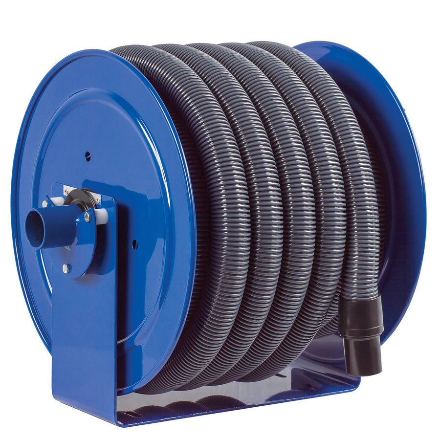 Coxreels V-117-850 Vacuum Only V-117H-835 Direct Crank Rewind Hose Reel, 1-1/2" Cuff, 2" x 35' Hose, Blue