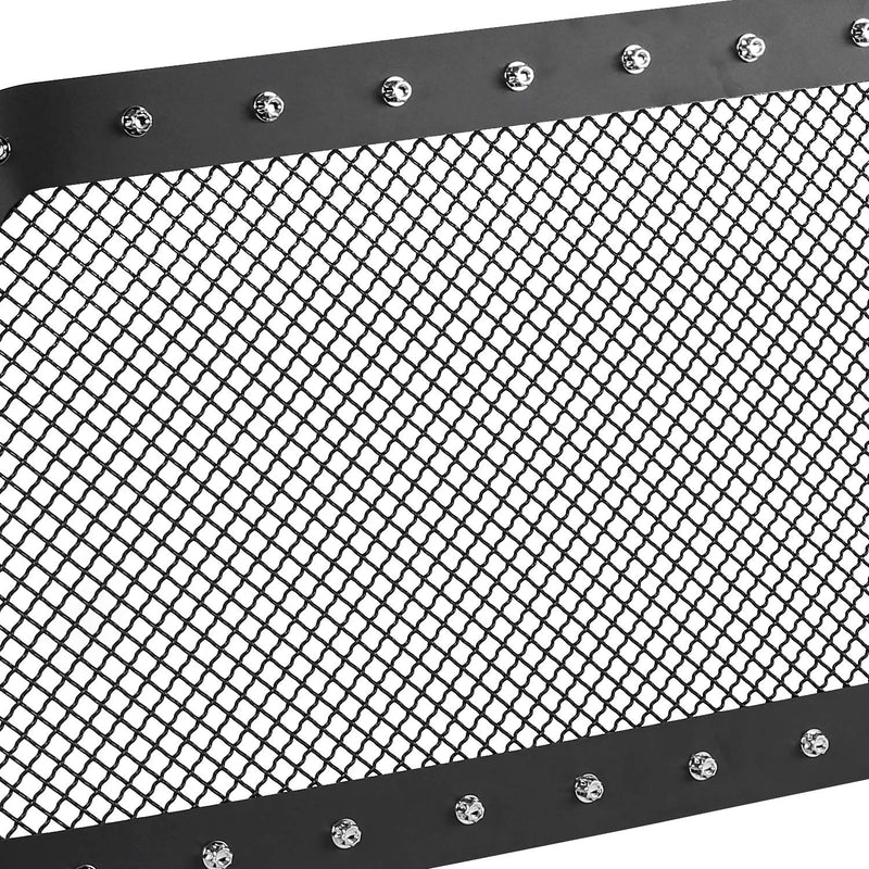 Black Studded S/S Hood Grille Insert Spec-D Tuning 1PC Compatible with 2016-2018 Toyota Tacoma