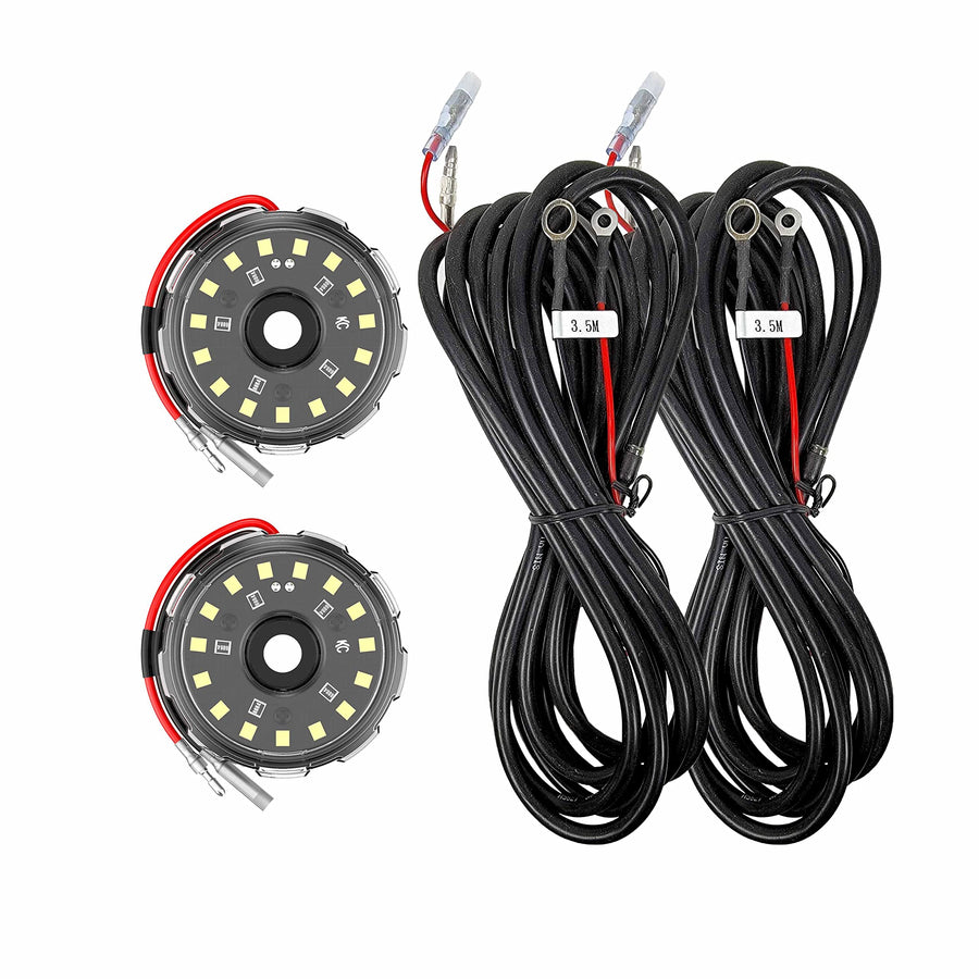 Two-Light KC Add-On Cyclone V2 Kit - Clear - 3.5 Meters Long