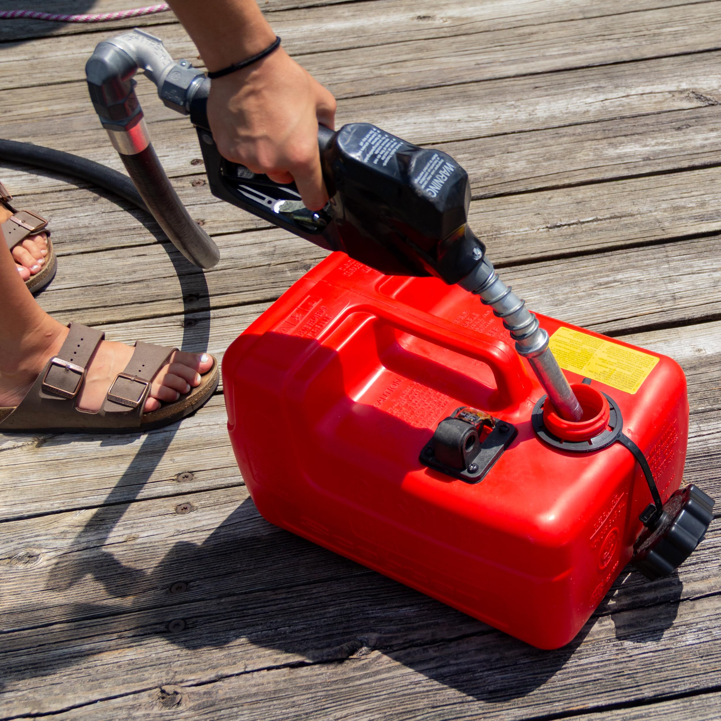 Portable Marine Gas Can Scepter 3.2 Gallon, Boat Fuel Tank with 2-Way Vented Cap, Built-In Fuel Gauge and Pick-Up, Top Handle, EPA & CARB Compliant, Underseat Design, 14"L x 10.5"W x 9"H (08576)