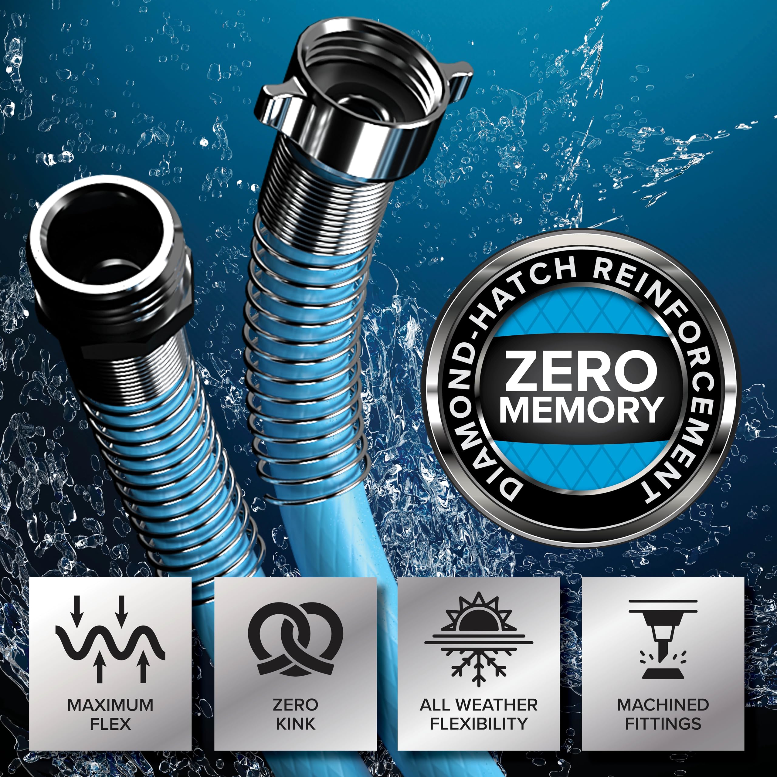EVOFlex Camco 10-Ft RV Drinking Water Hose - Features Extra Flexible Design w/Stainless Steel Strain Relief Ends - Lead-Free, BPA-Free and Phthalate-Free - 5/8” Inside Diameter (22592)