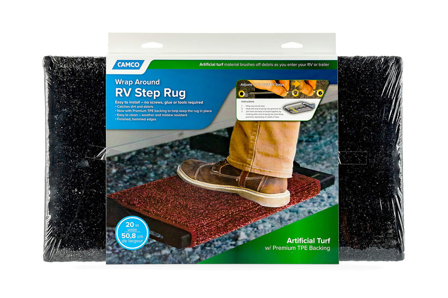 RV Camco Wrap Around Rug | Turf Material Dries Quickly | Easy Install | (42936)
