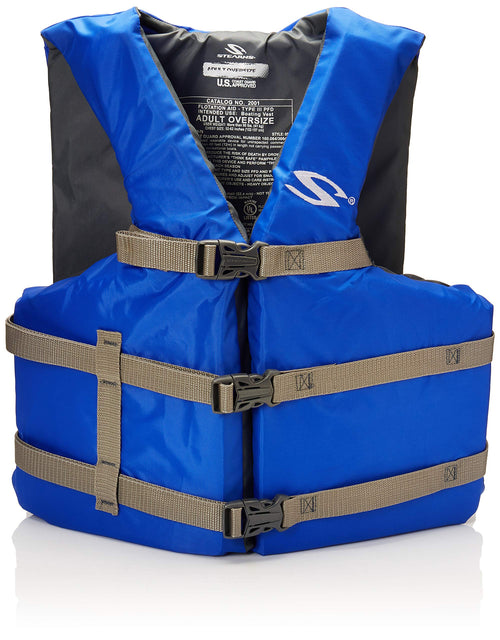 STEARNS General Purpose Adult Life Vest, Blue, Oversize