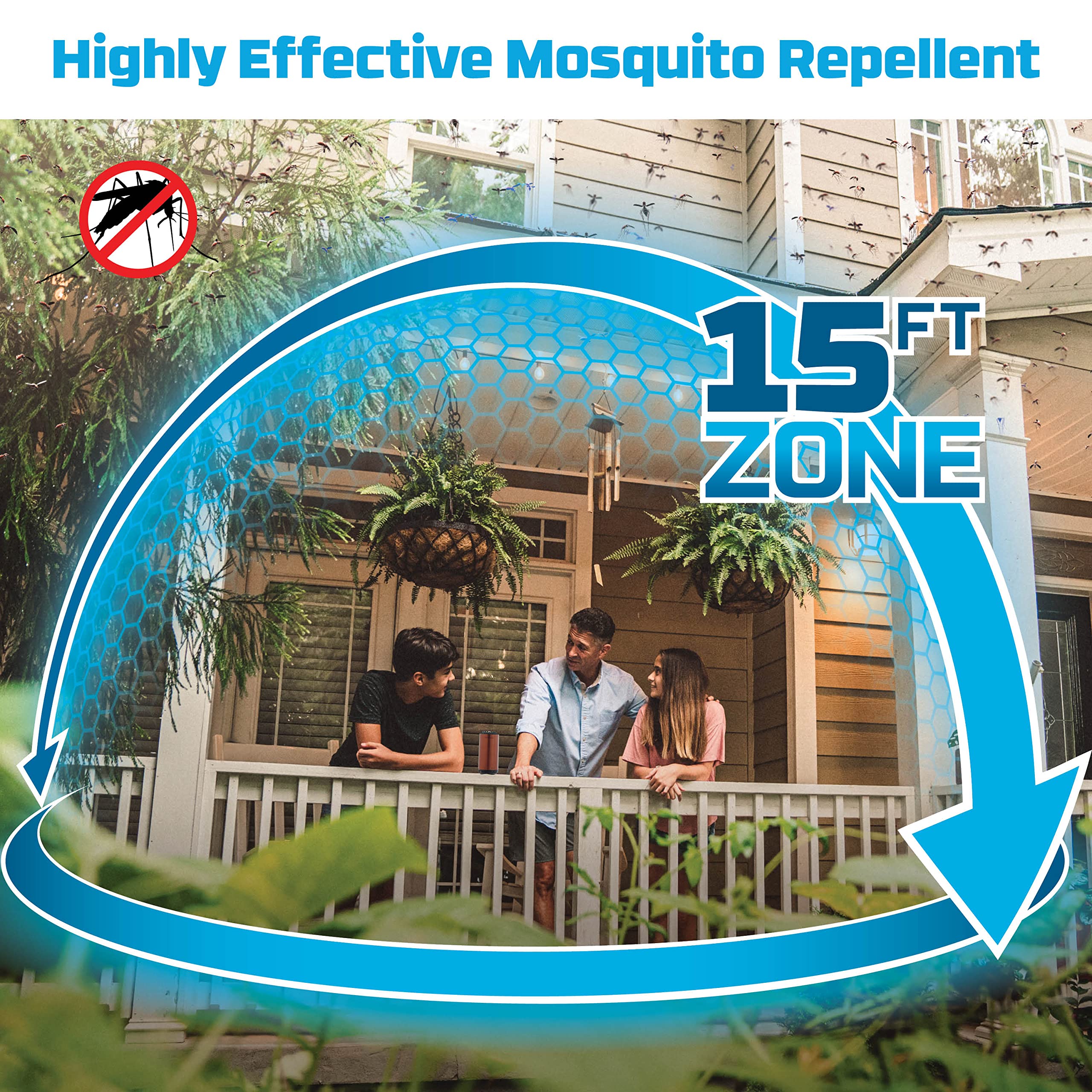 Mosquito Thermacell Patio Shield Repeller; Includes 12-Hour Refill; Highly Effective Mosquito Repellent for Patio; Bug Spray Alternative; Scent Free; No Candles or Flames