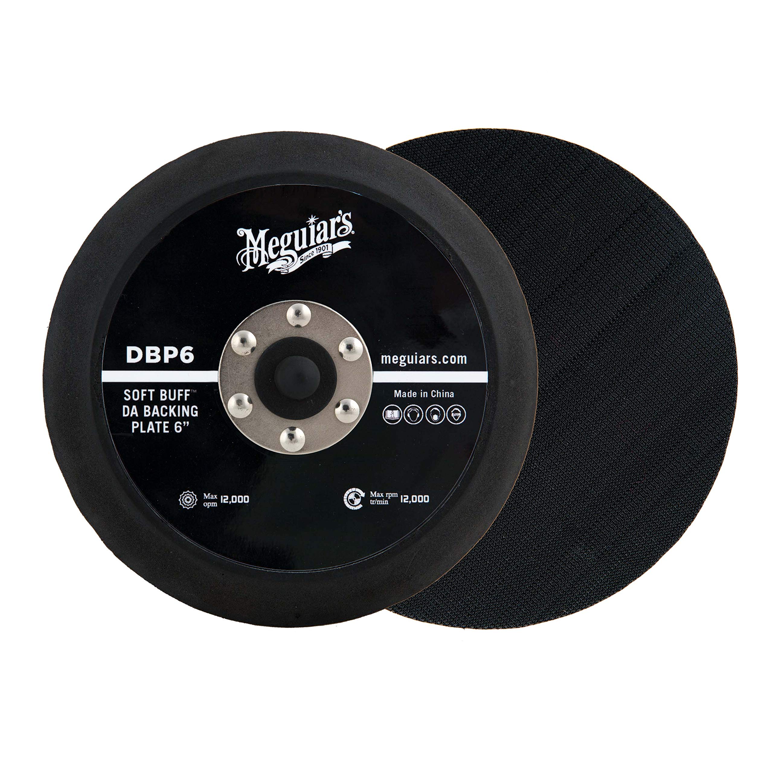 6 Inch Meguiar's Soft Buff DA Backing Plate DBP6 - Backing Plate, Hook and Loop for Machine Polishing with Foam and Microfiber Discs, Professional DA Polisher Backing Plate, 1 Backing Plate